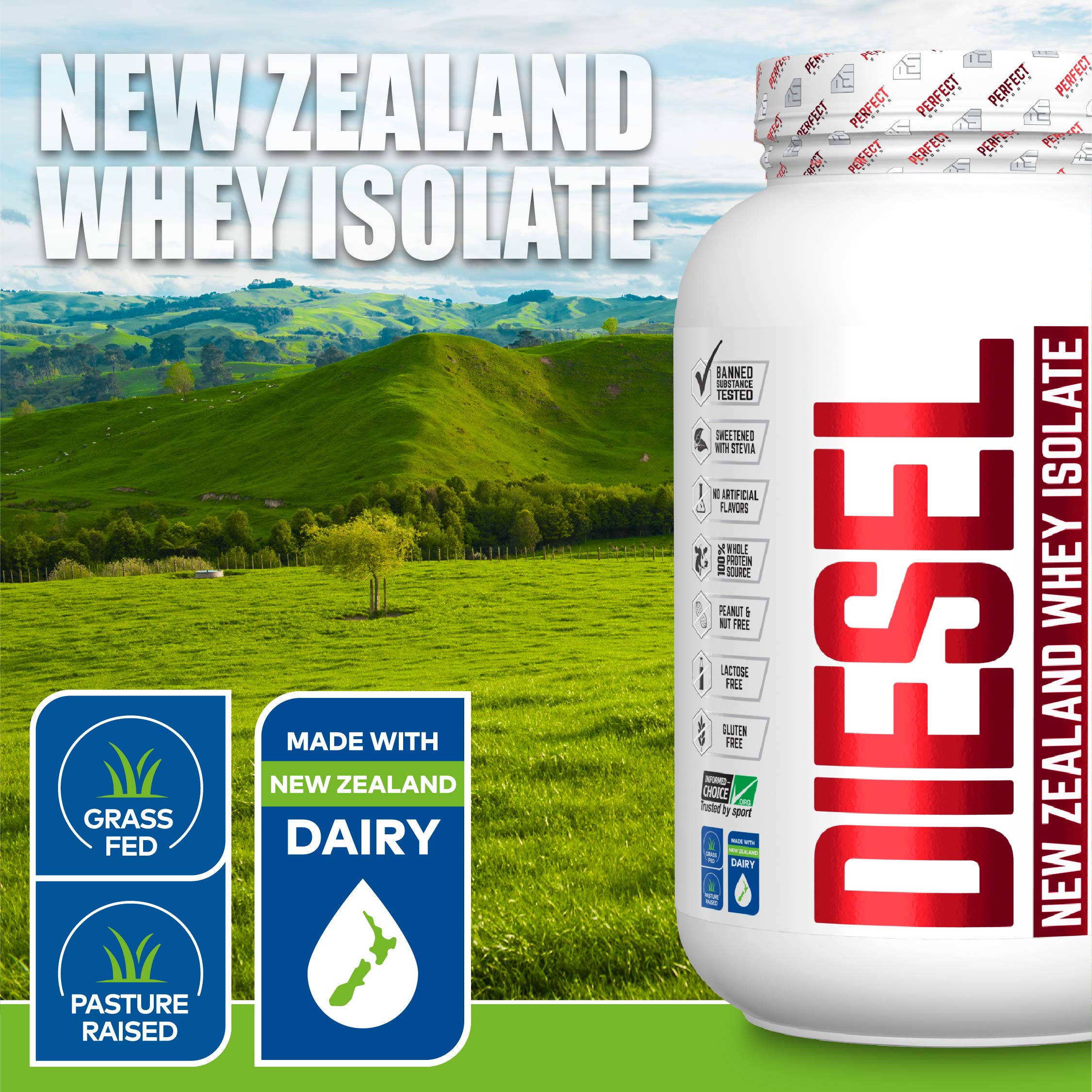 Ingrédients propres et sans arômes artificiels dans Diesel Whey Isolate.
