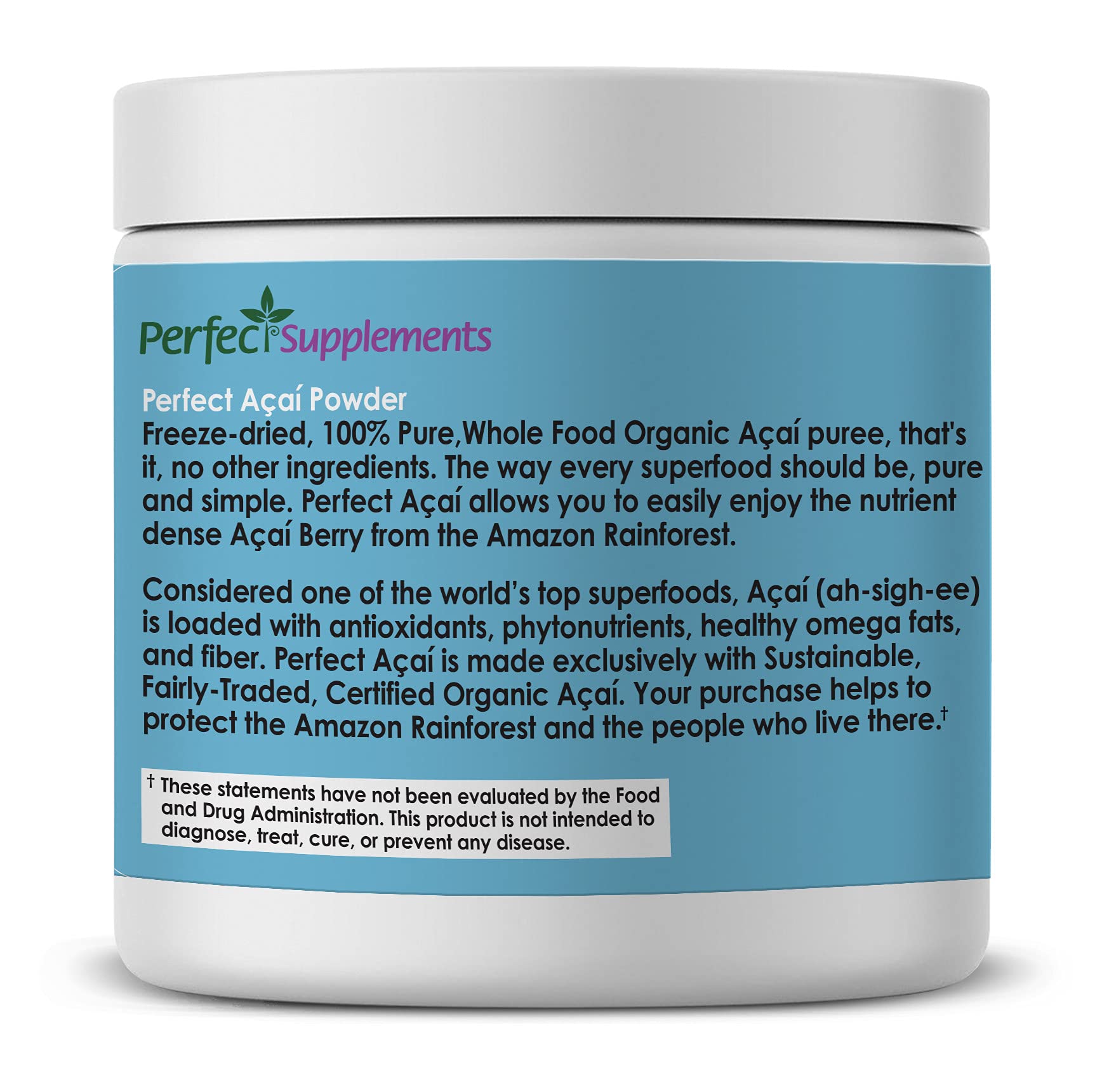 Smoothie rouge à l'acai Perfect Supplements, énergie et vitalité potentielle.
