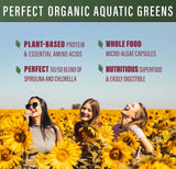 Étiquette produit de Perfect Aquatic Greens, bio et traçable.