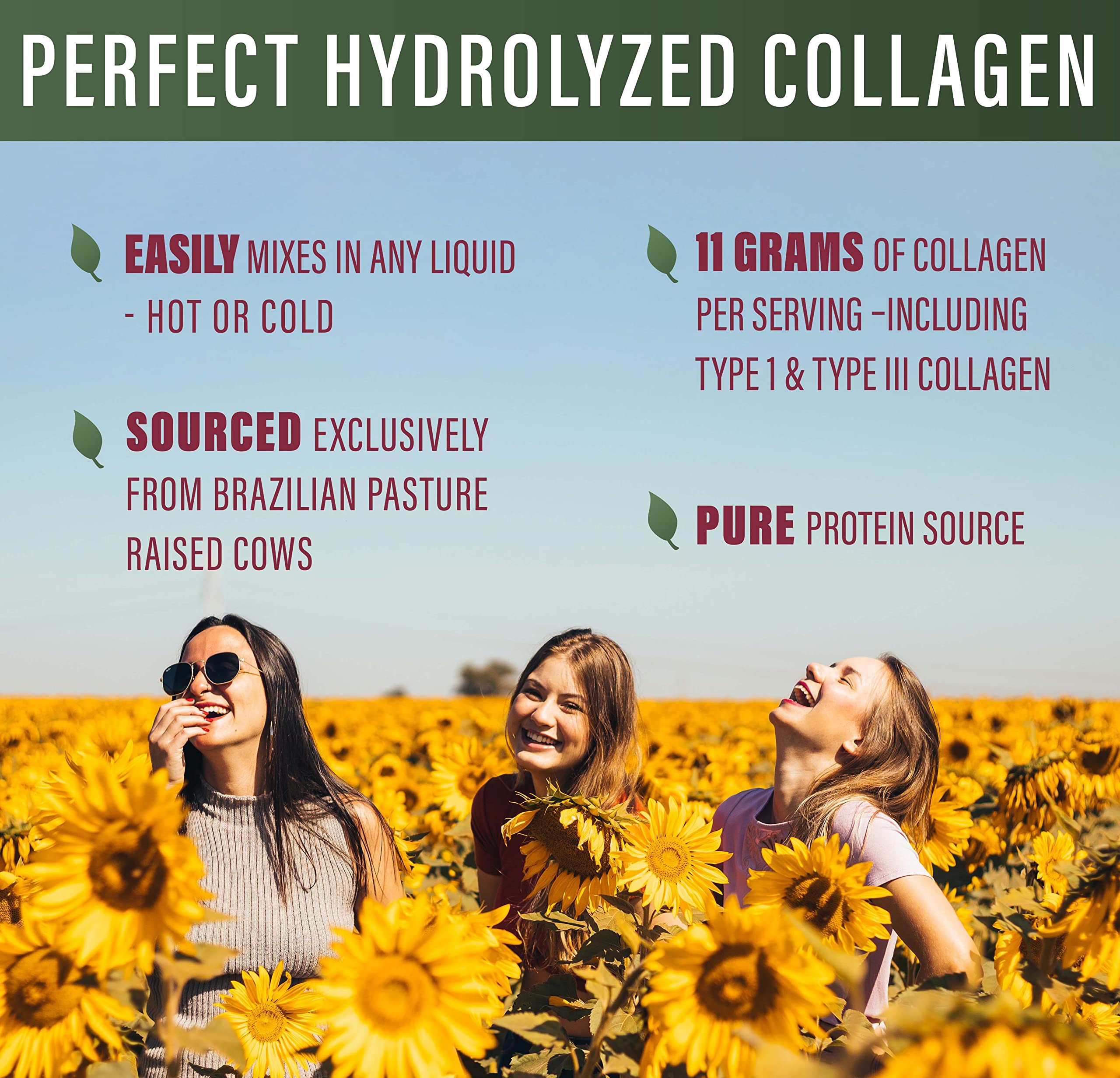 Perfect Supplements collagène hydrolysé dans boisson froide – mélange neutre et rapide.
