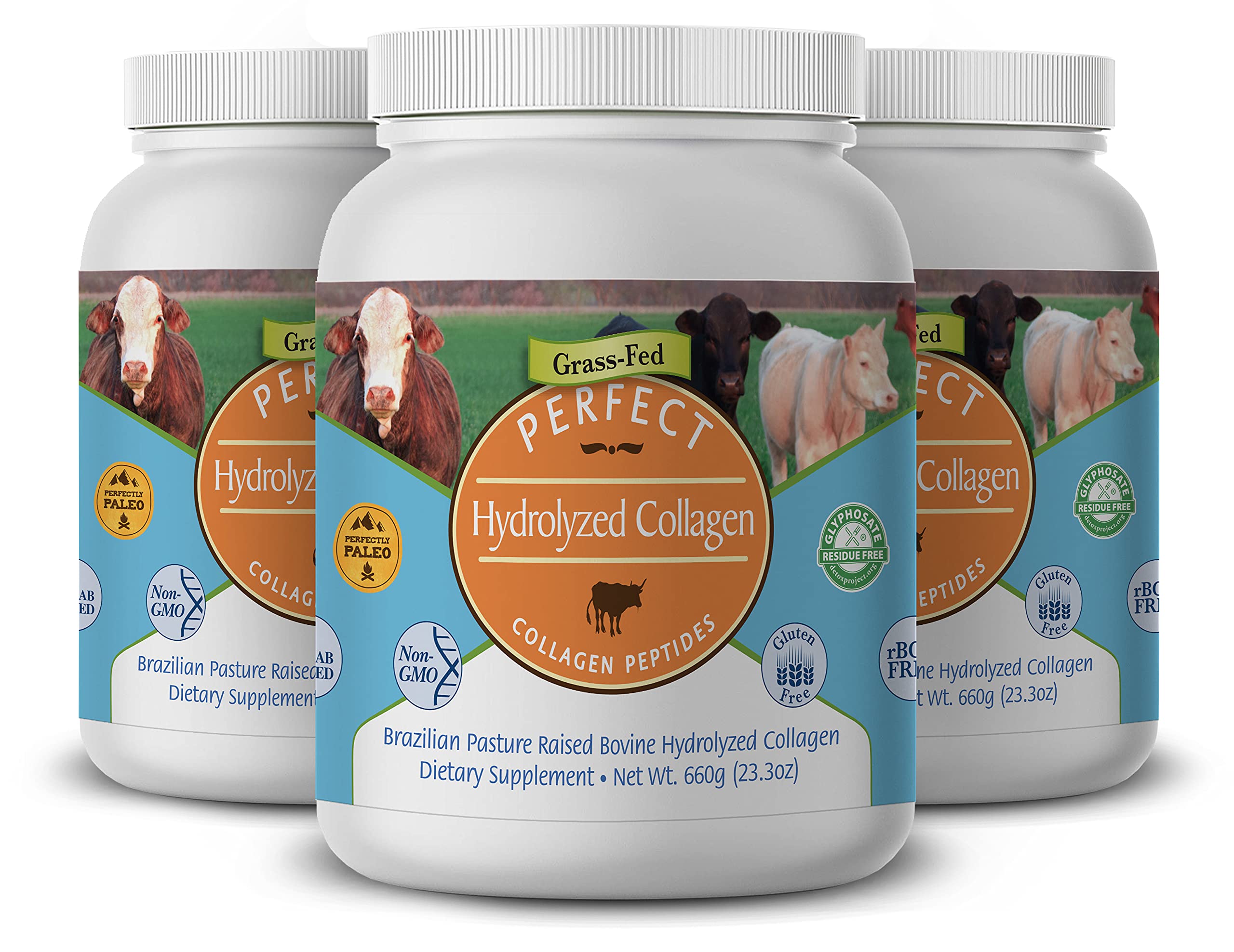 Perfect Supplements — Poudre de collagène hydrolysée 660 g prête à être mélangée dans une boisson