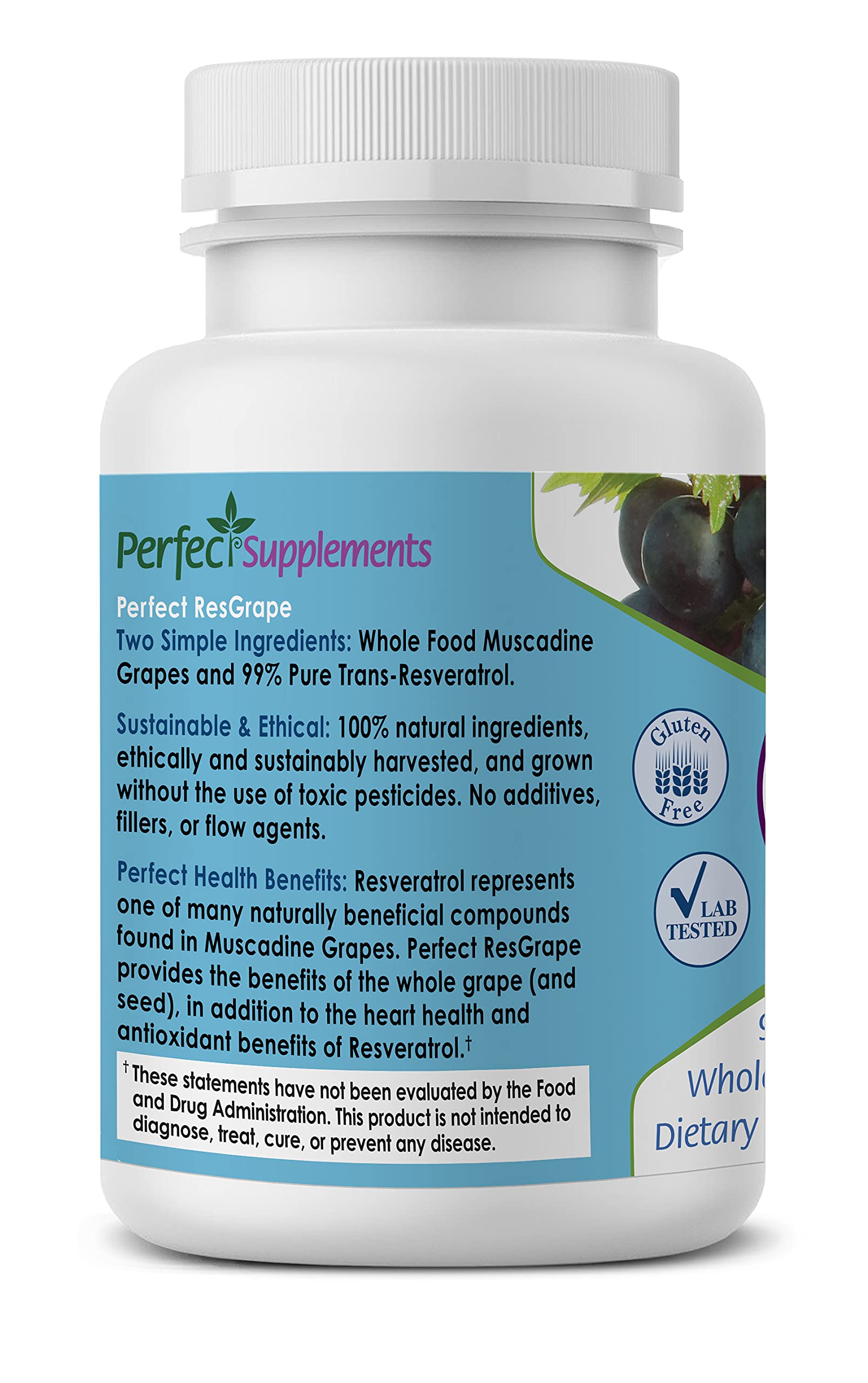 Perfect Supplements ResGrape – Gélules de raisin muscadine biologiques pour nutrition naturelle