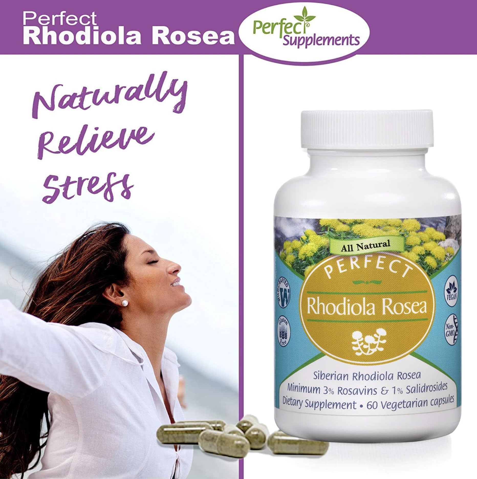 Perfect Supplements Rhodiola Rosea, ritual quotidien pour énergie et équilibre mental