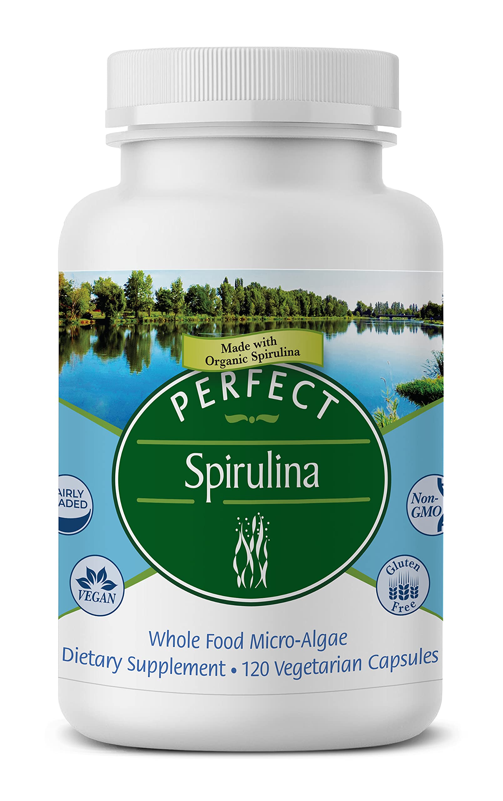 Perfect Supplements spiruline – bouteilles de gélules, protéine végétale naturelle