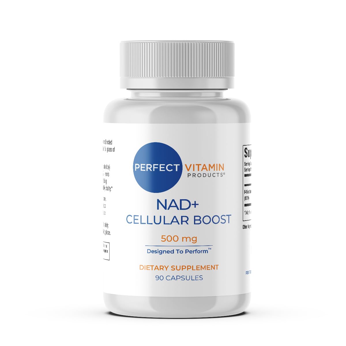 Perfect Vitamin Products NAD+ Bouteille 500mg – énergie cellulaire et vitalité.