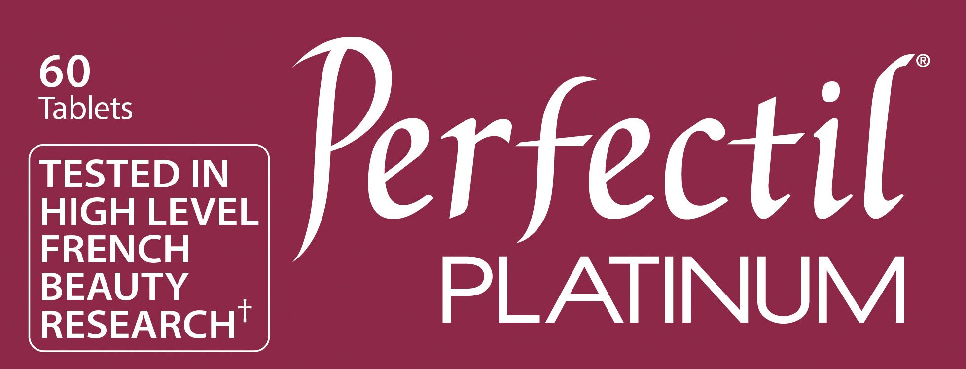 Perfectil Platinum – emballage clair détaillant les actifs clés pour la peau.