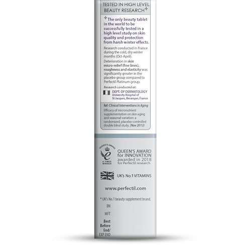 Perfectil Platinum – vue rapprochée des tablettes, démonstration des ingrédients.