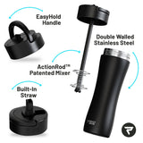 PerfectShaker LUMA, couvercle-etanche: pas de fuites même lors de secousses.