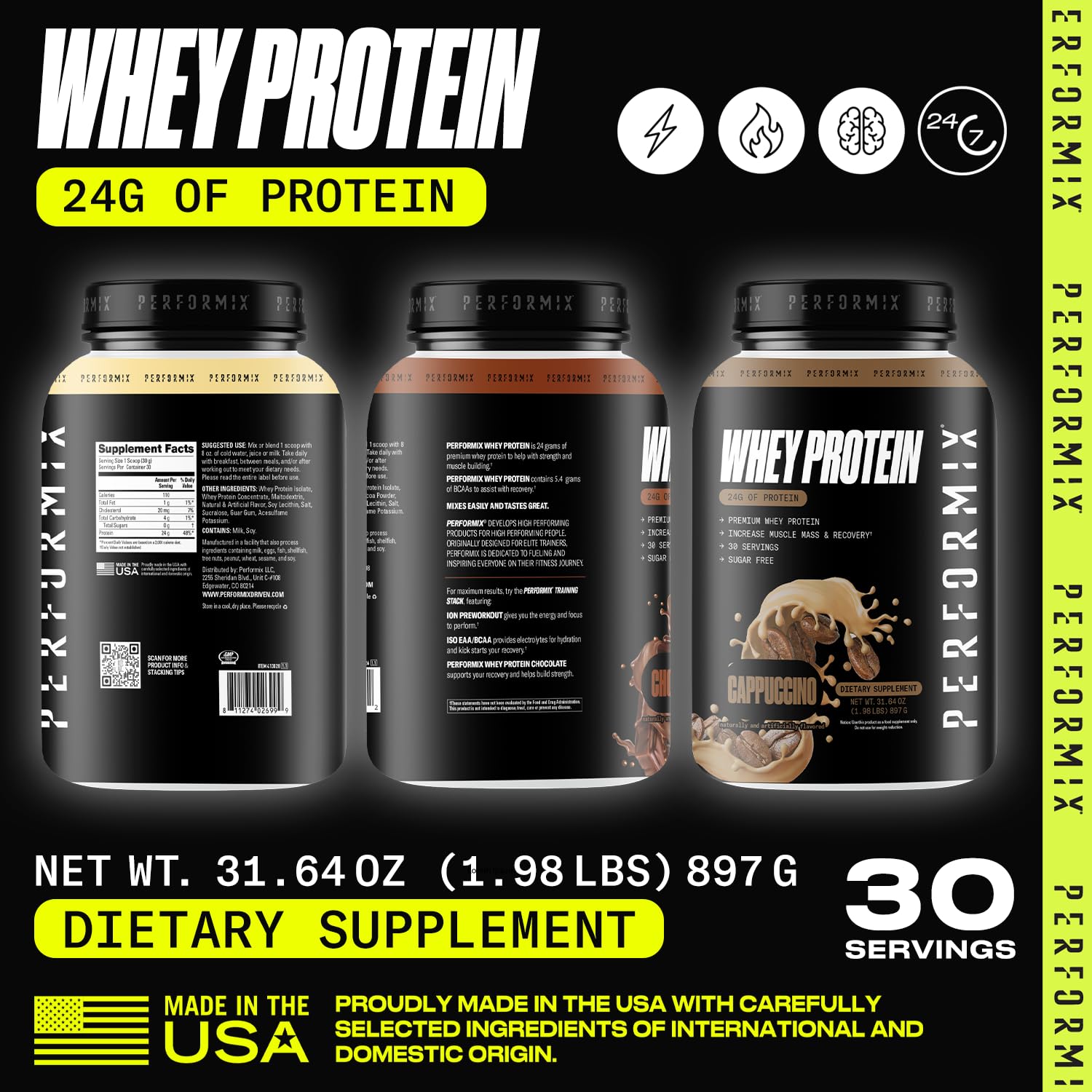 PERFORMIX Whey Vanille – dans un verre, texture fluide et appétissante.