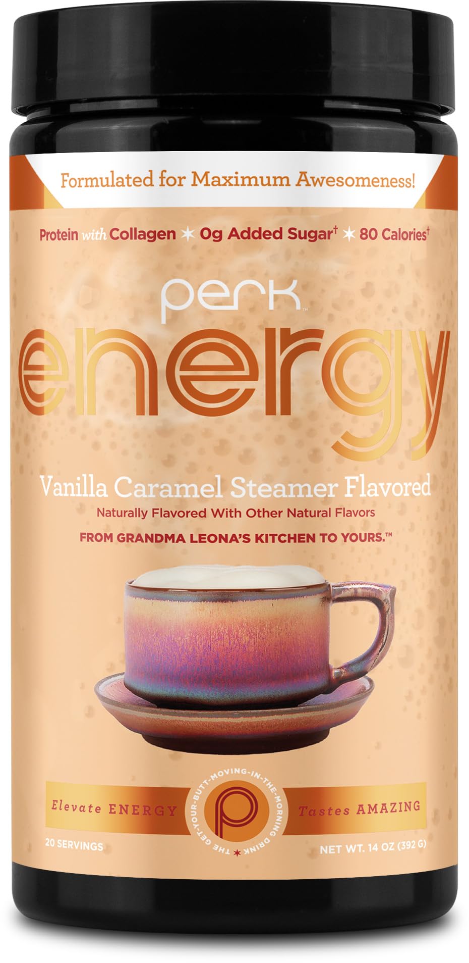 Emballage Perk Energy Original Vanille Caramel Steamer prêt à l'emploi