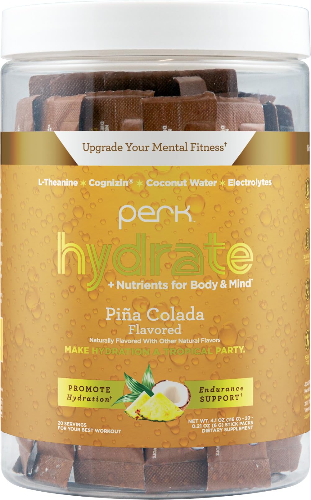 Perk Hydrate Pina Colada emballage prêt à emporter pour hydratation