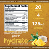 Perk Hydrate Pina Colada dans un verre d'eau froide