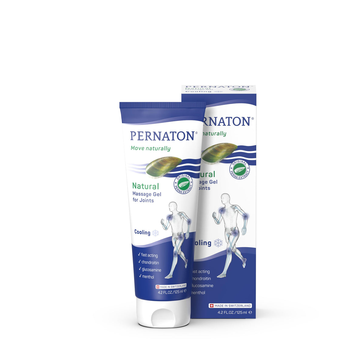 Pernaton Gel Moules Vertes – Bouteille: apaisement ciblé des articulations et fraîcheur instantanée.