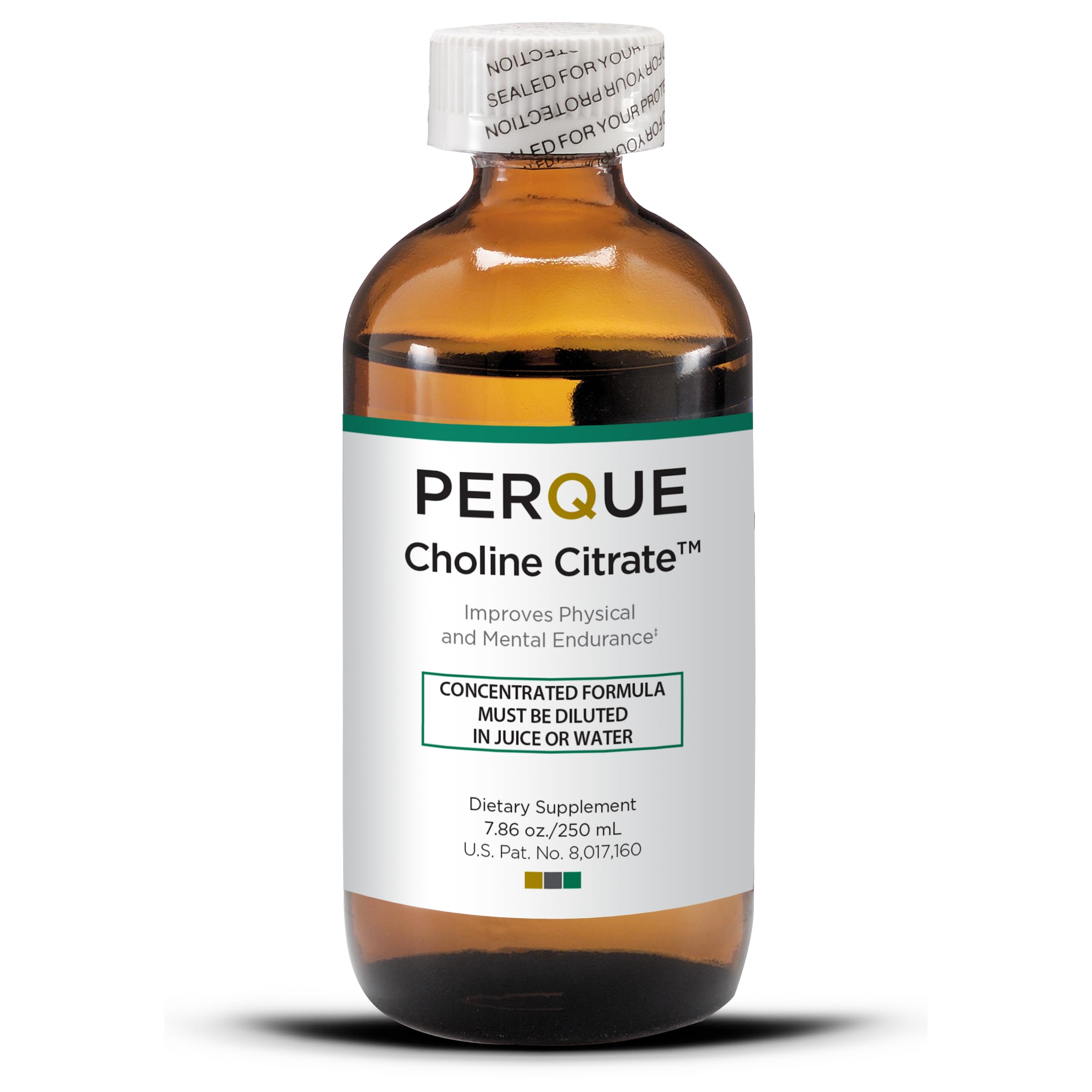 PERQUE Choline Citrate, bouteille 250ml, soutien potentiel d'énergie.