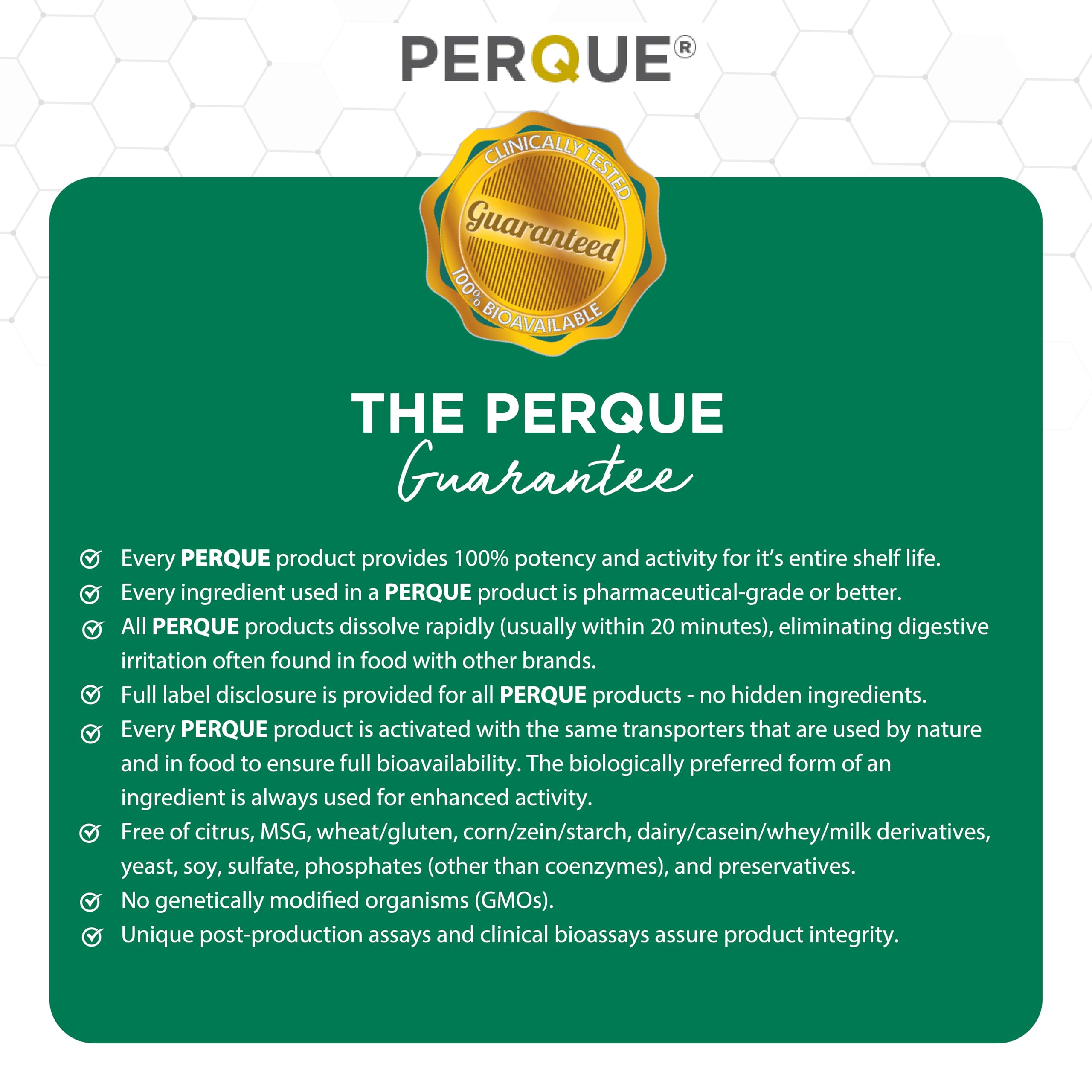 PERQUE Choline Citrate, utilisation quotidienne pour un métabolisme équilibré.