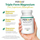 Étiquette PERQUE Mg Plus Guard montrant la formule biodisponible.