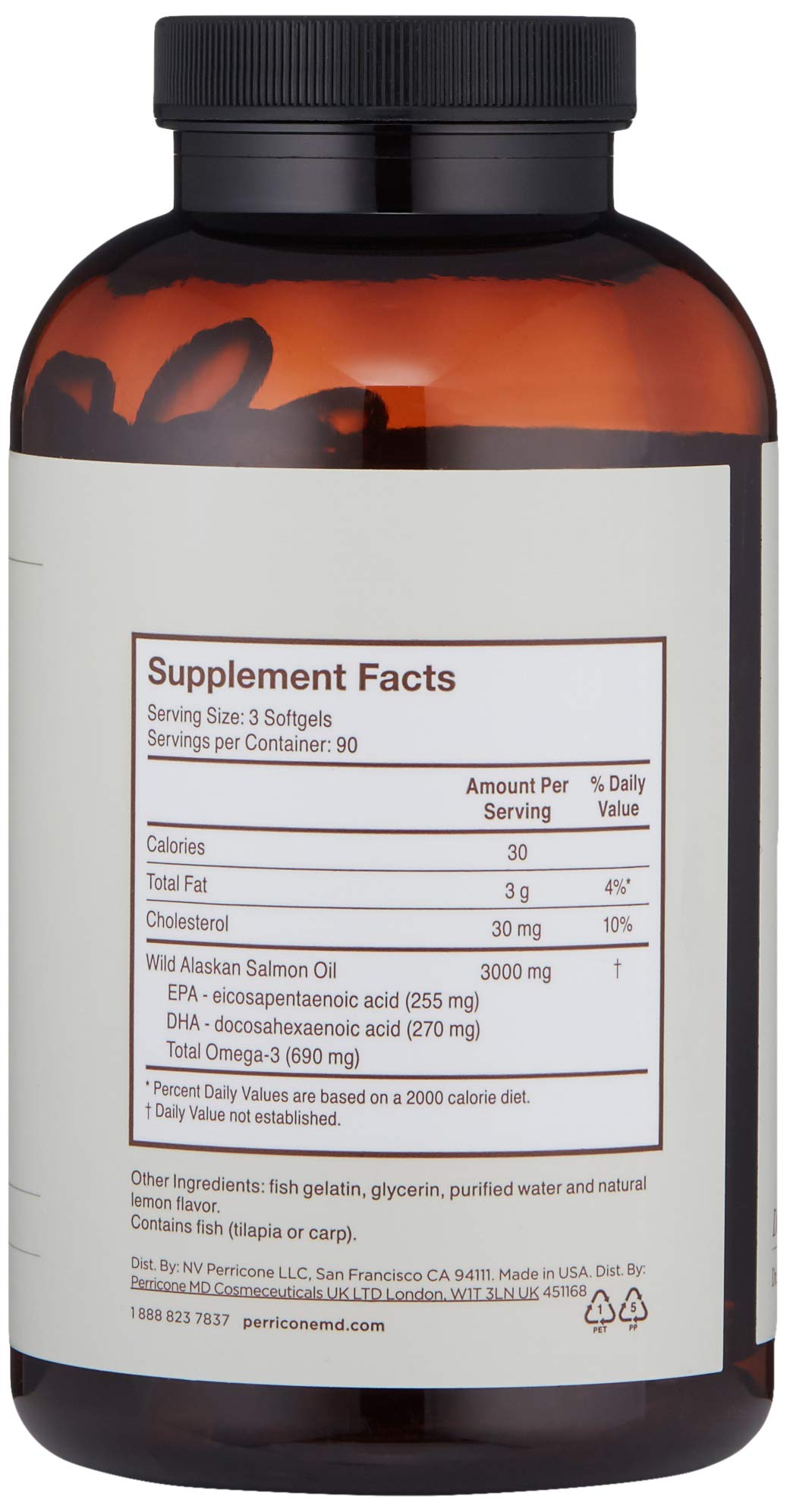 Perricone MD Omega-3, dose journalière, prise avec repas recommandée