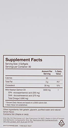 Perricone MD Omega-3, capsules faciles à prendre avec repas