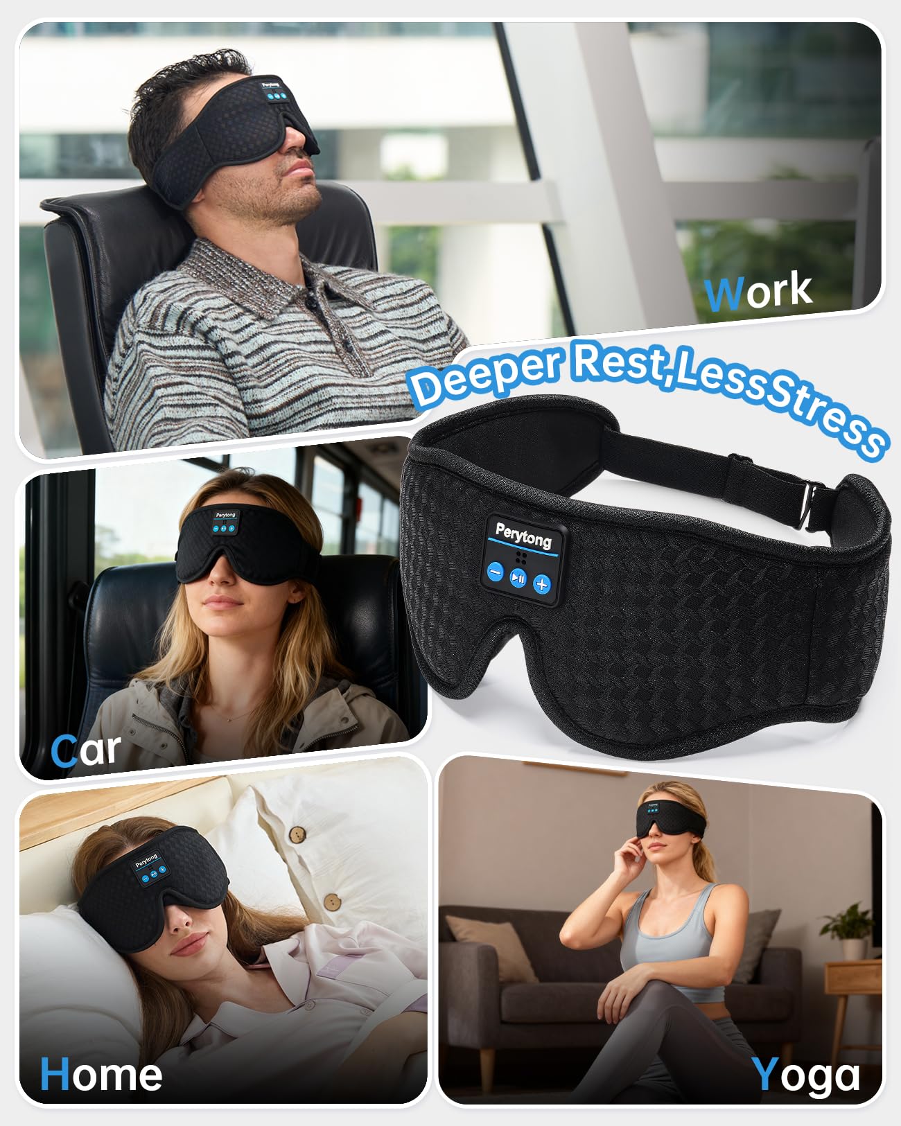 Perytong ensemble sommeil 2-pack: idéal pour voyage et détente