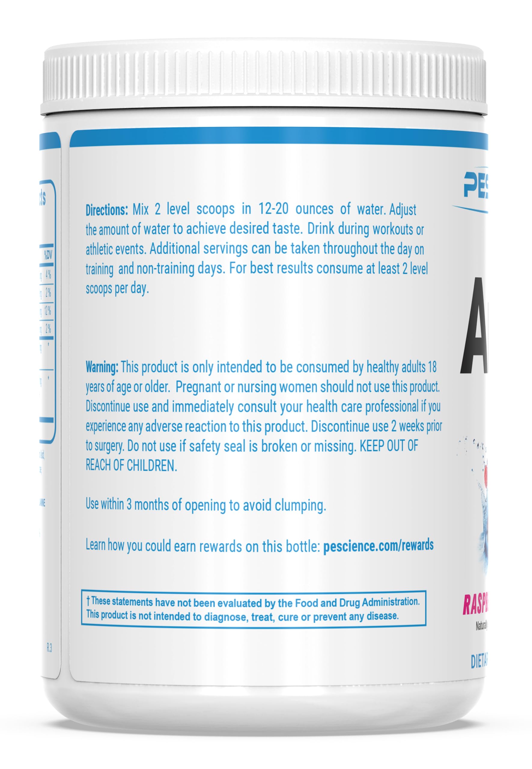 PEScience Amino IV certificat-purete et test tiers garantissant la qualité.