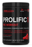 PEScience Prolific-1, bouteille pré-entraînement rouge, énergie durable pour vos séances intenses.