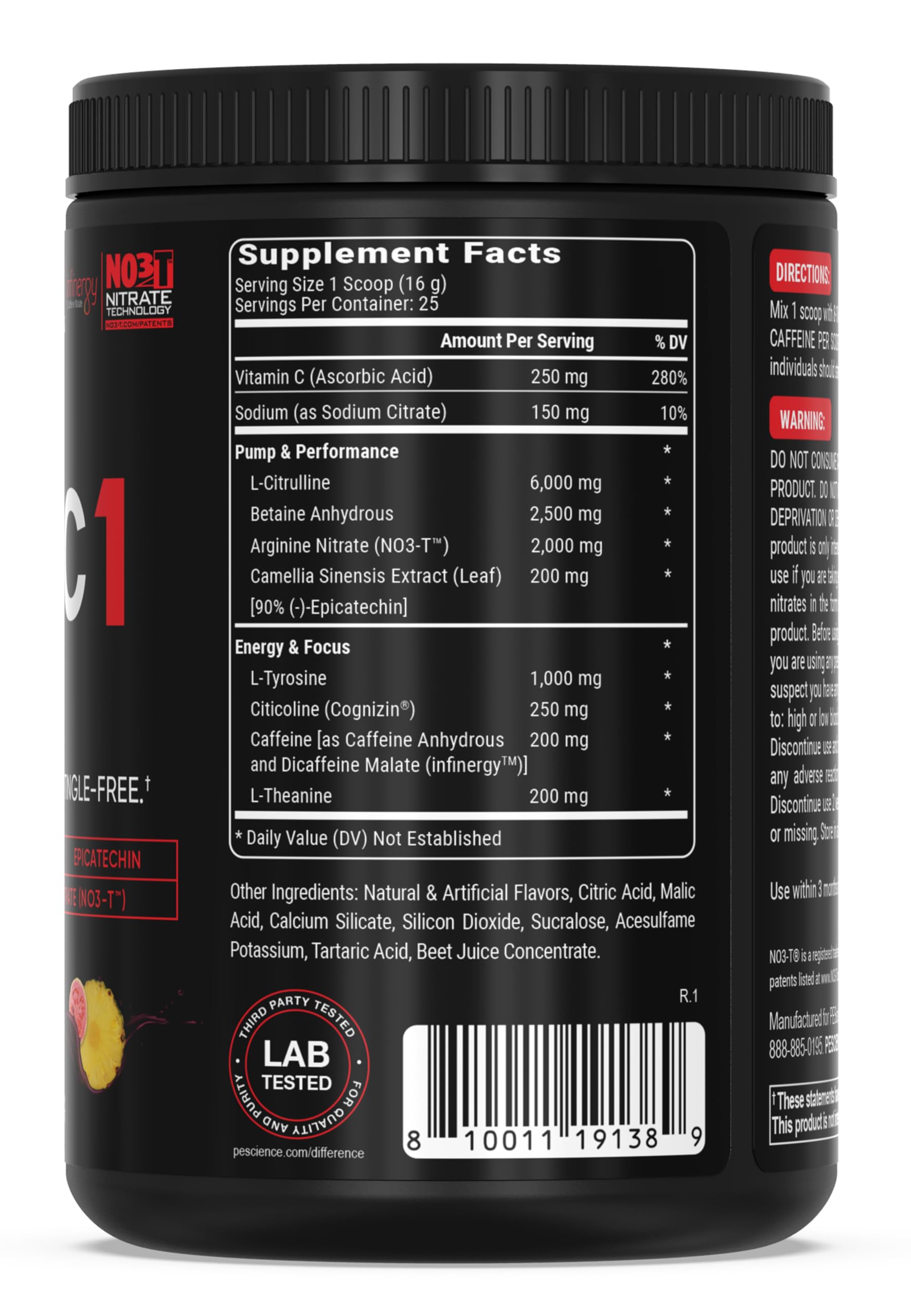 PEScience Prolific-1: composition L-Citrulline pour optimiser les pompes