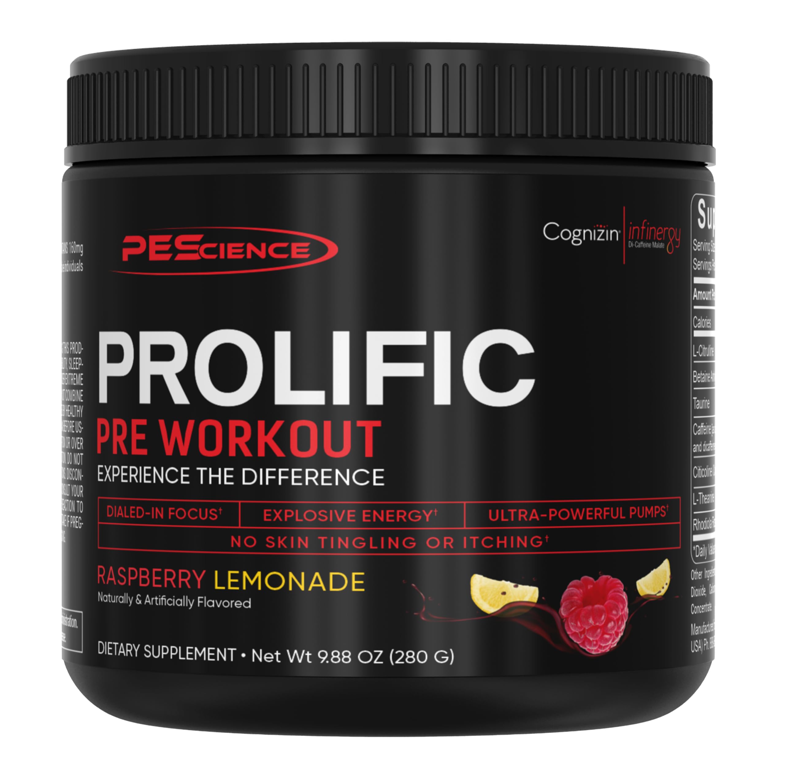 PEScience Prolific bouteille framboise-citronnade pour énergie durable pendant l’entraînement