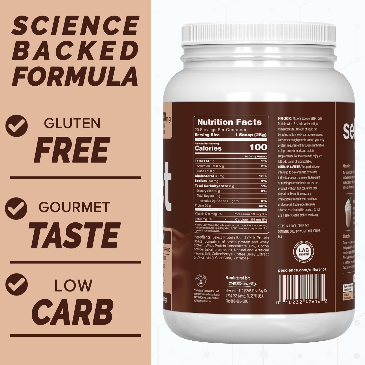 Select Cafe utilisé comme crème de café avec saveur caféinée.