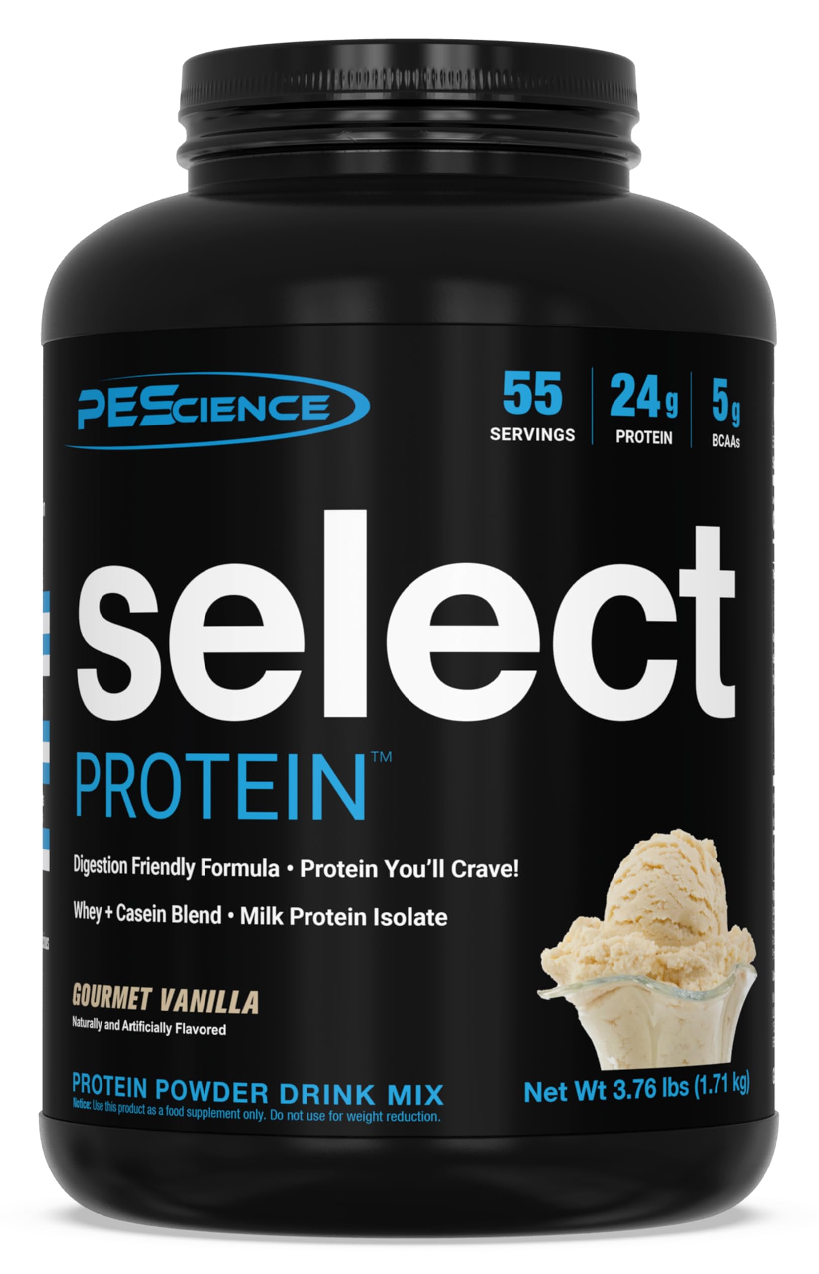 PEScience Select Protein bouteille vanille gourmet, shake délicieux après entraînement