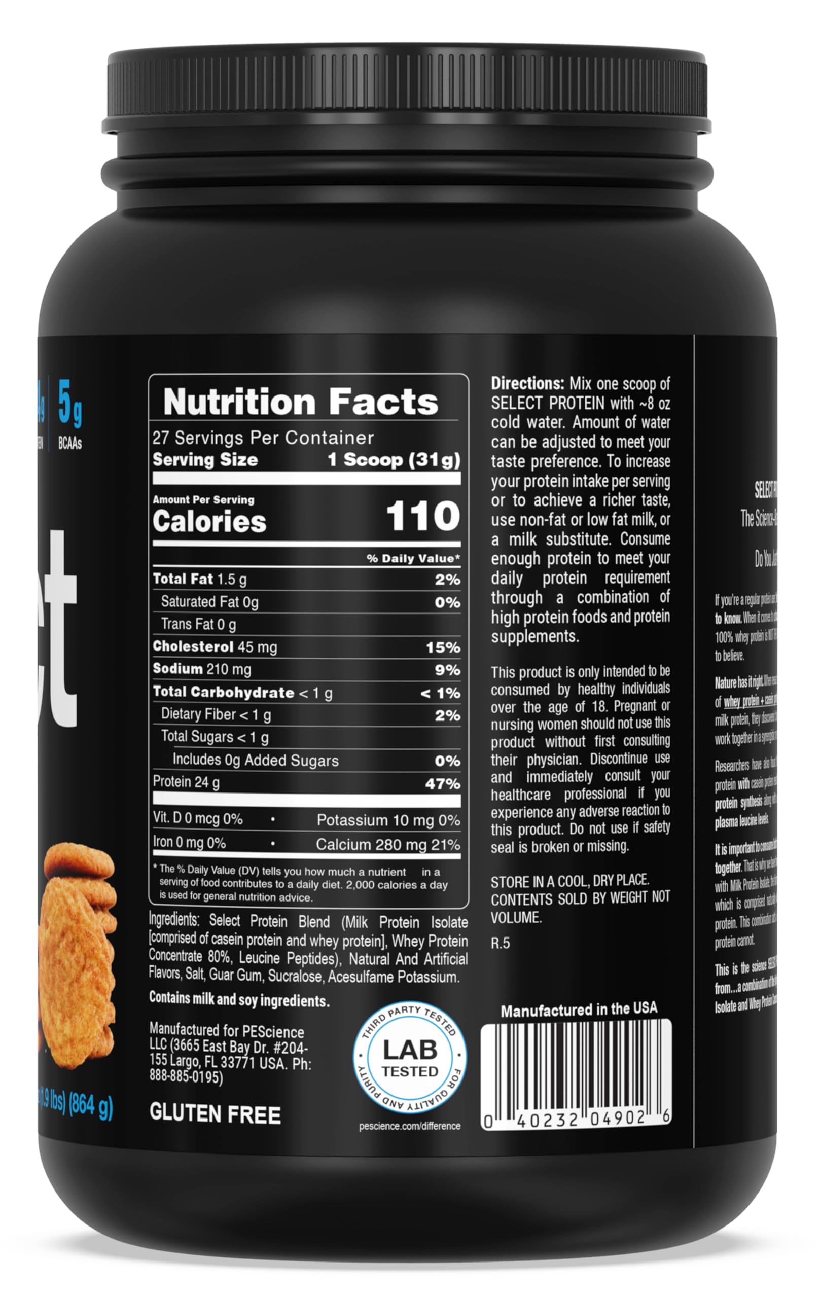 PEScience Select Protein Snickerdoodle: contrôle qualité tiers pour transparence