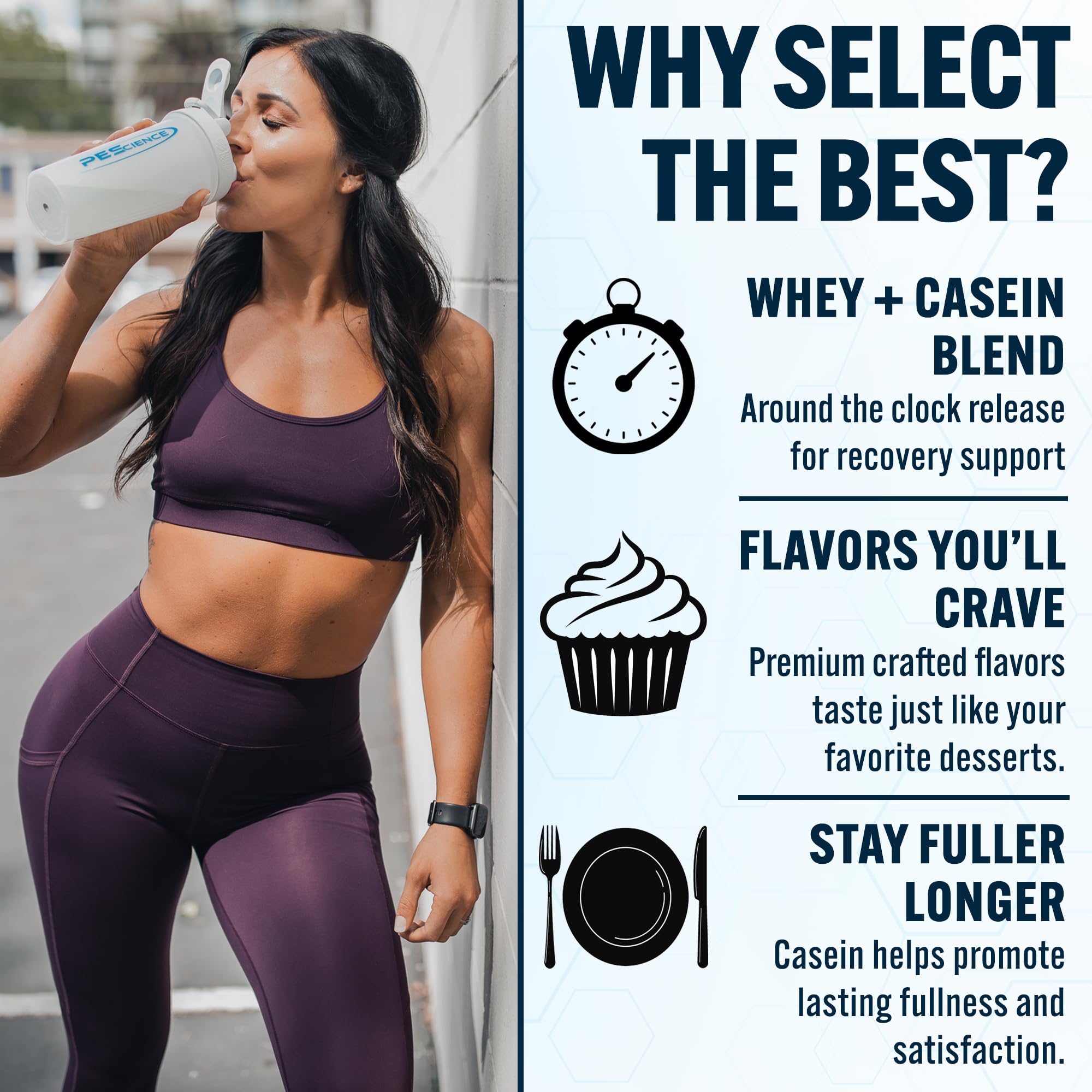 PEScience Select Protein – emballage de qualité et traçabilité des ingrédients.
