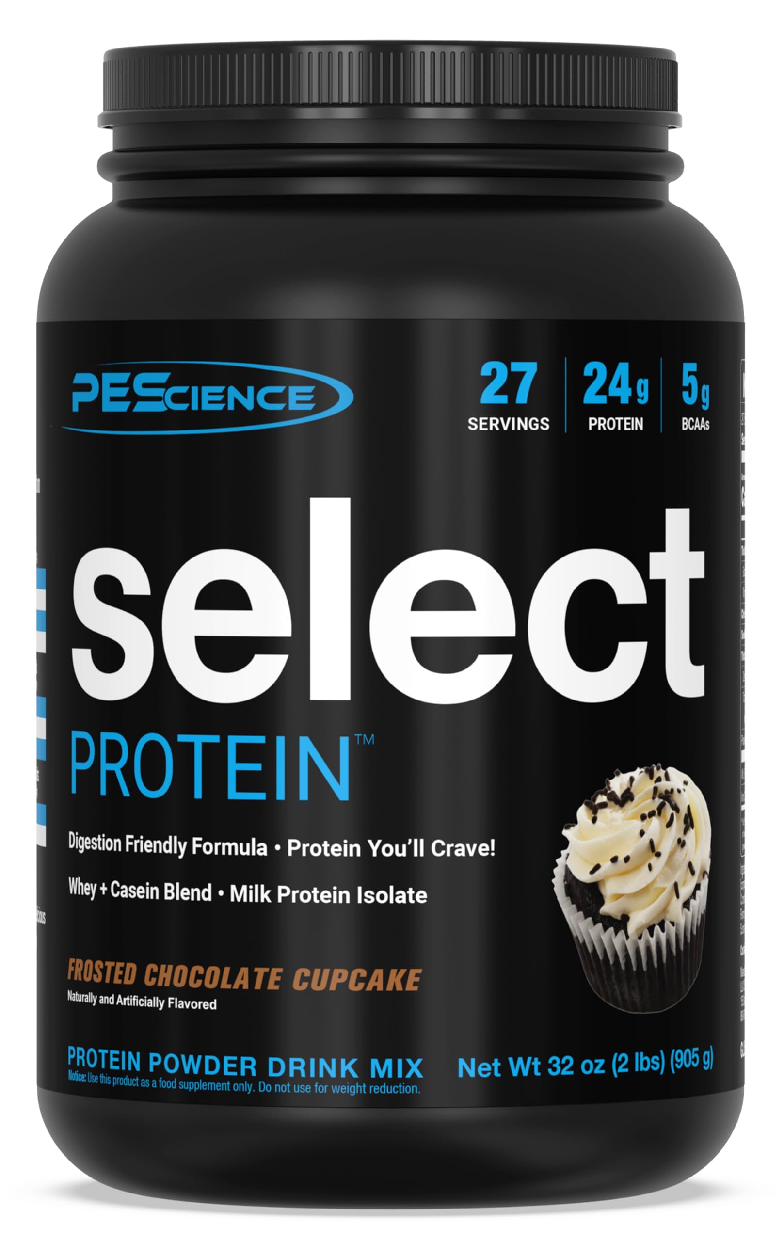PEScience Select Protein – poudre chocolat glaçage, goût riche et équilibré.