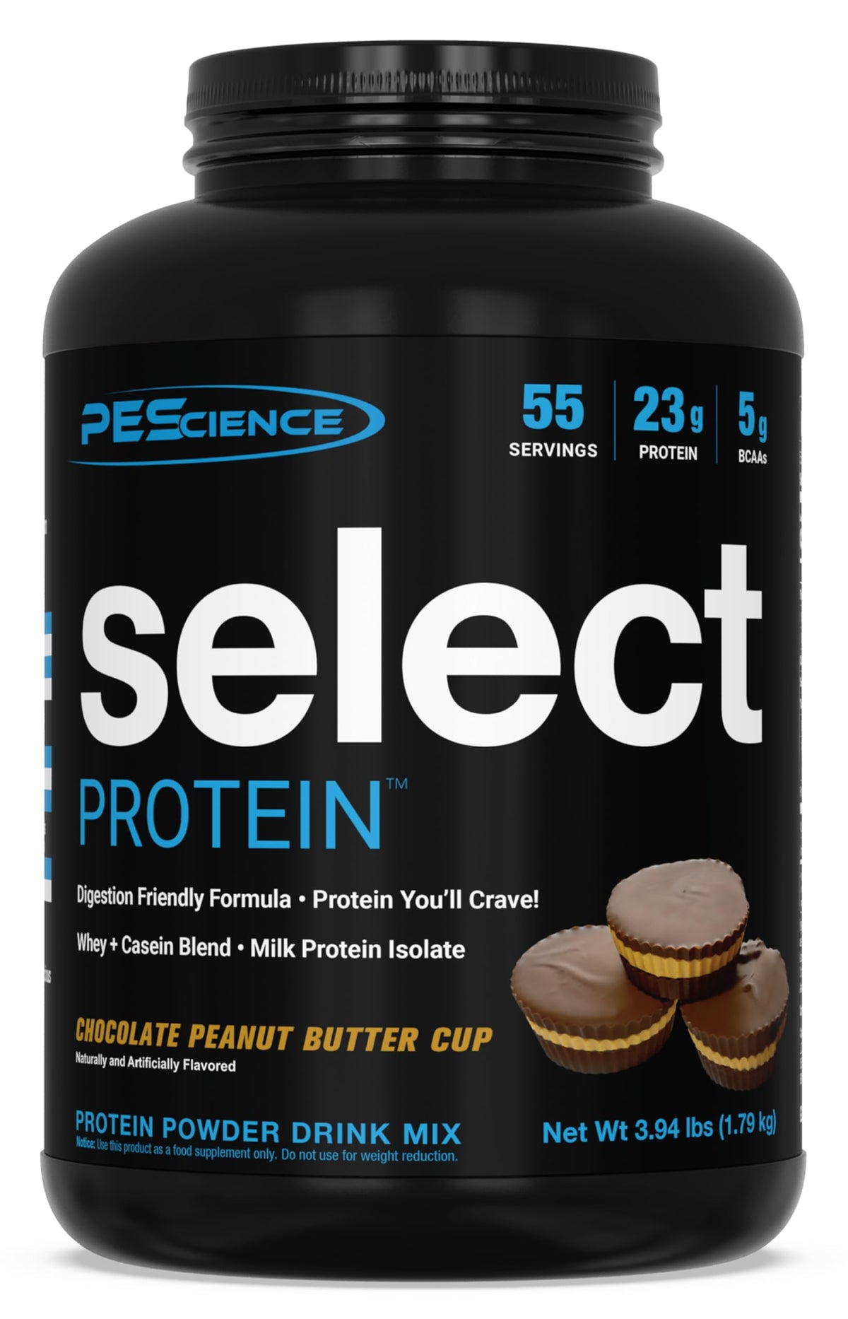 PEScience Select Protein, goût chocolat-beurre de cacahuète, délicieux et rassasiant.