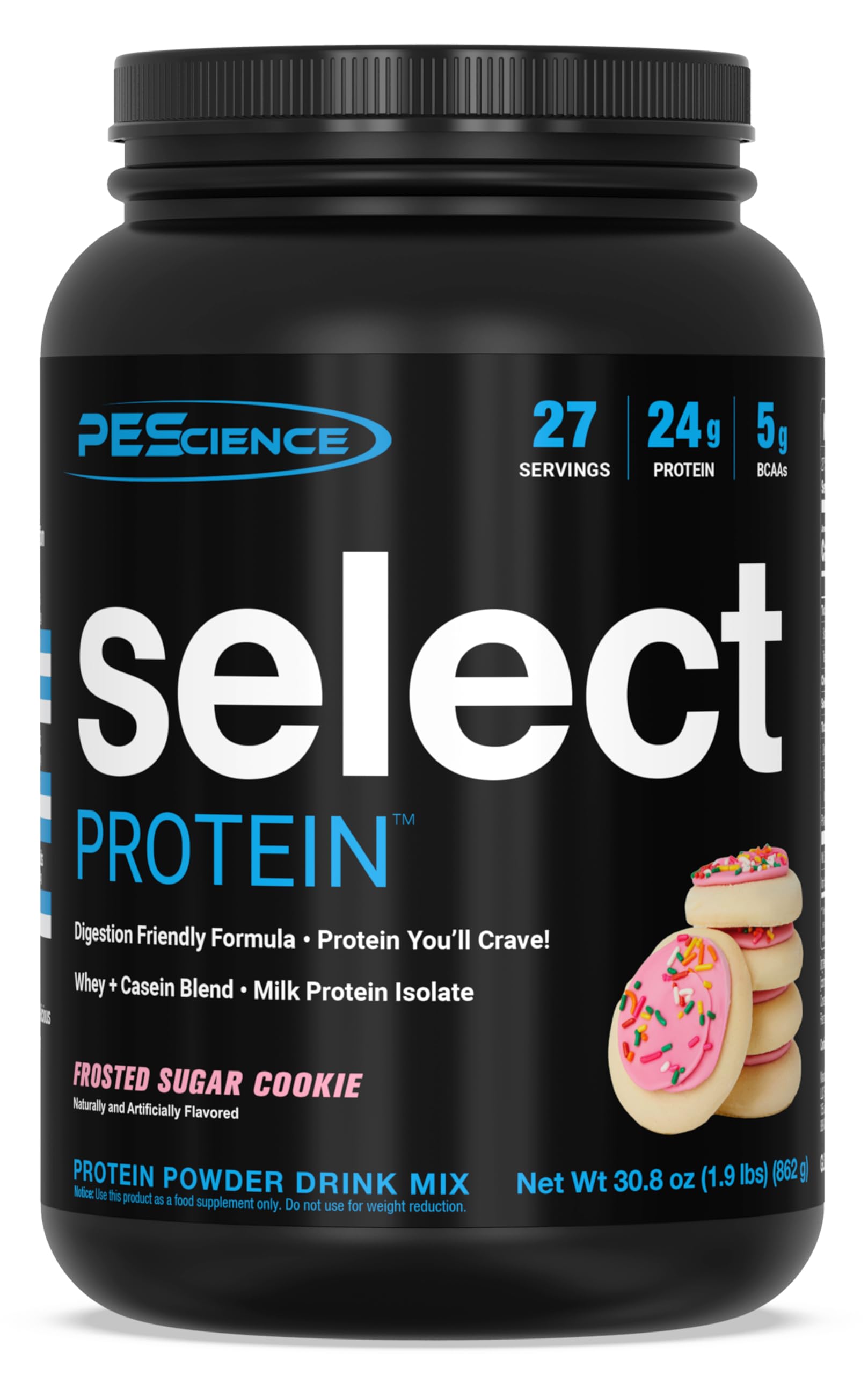 PEScience Select Protein: poudre whey et caséine, digestibilité améliorée et goût délicieux.