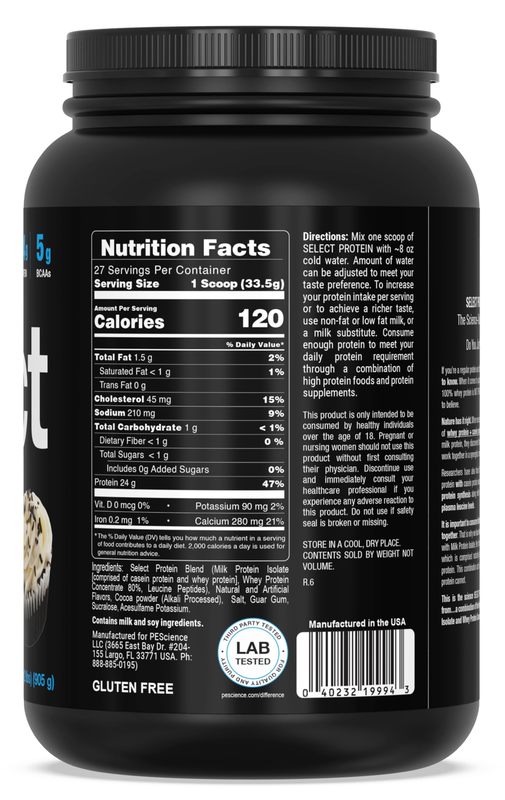 PEScience Select Protein – saveur Chocolat Cupcake rappelant un dessert gourmand.