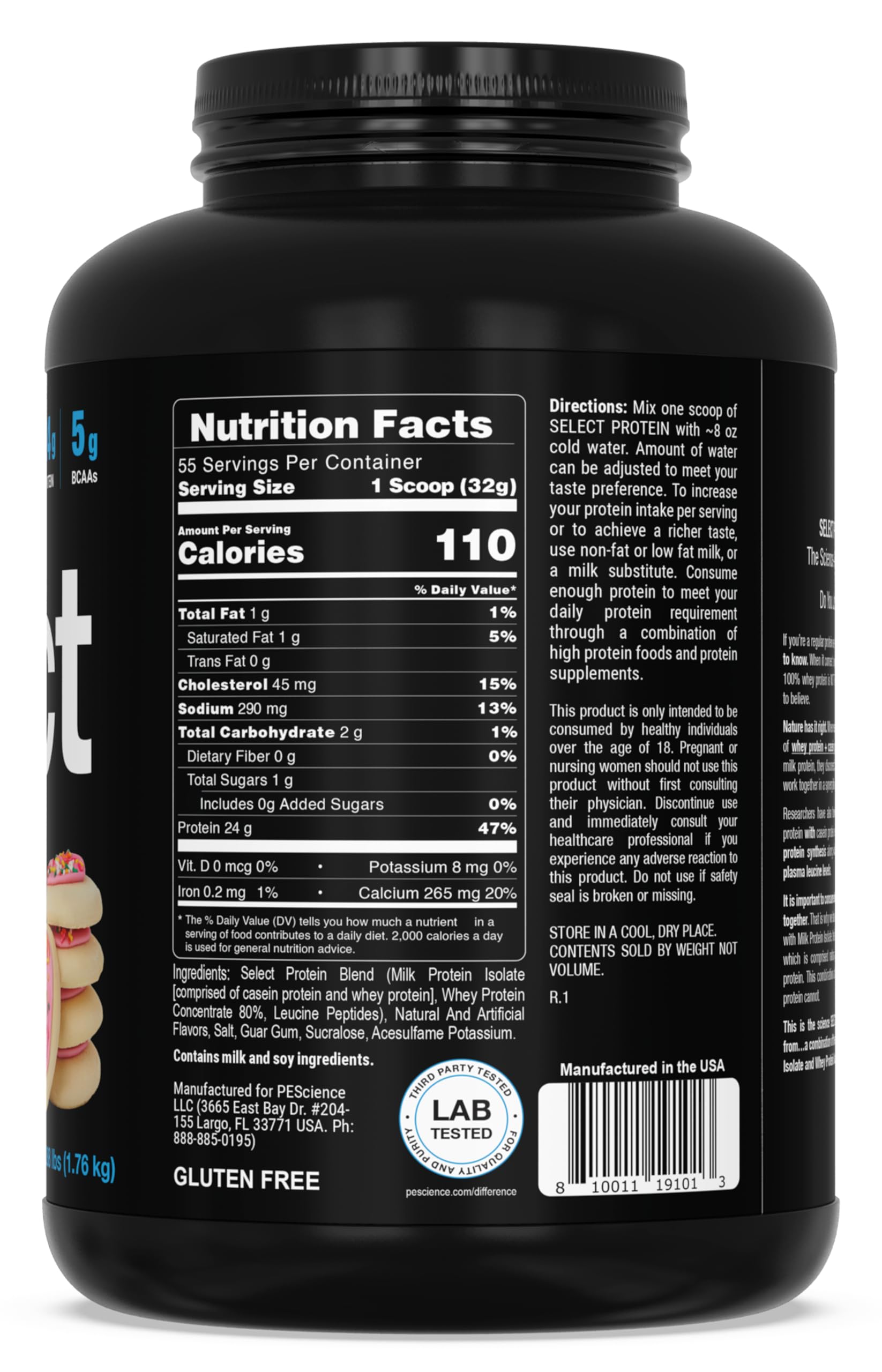 PEScience Select Protein en laboratoire indépendant pour pureté et qualité.