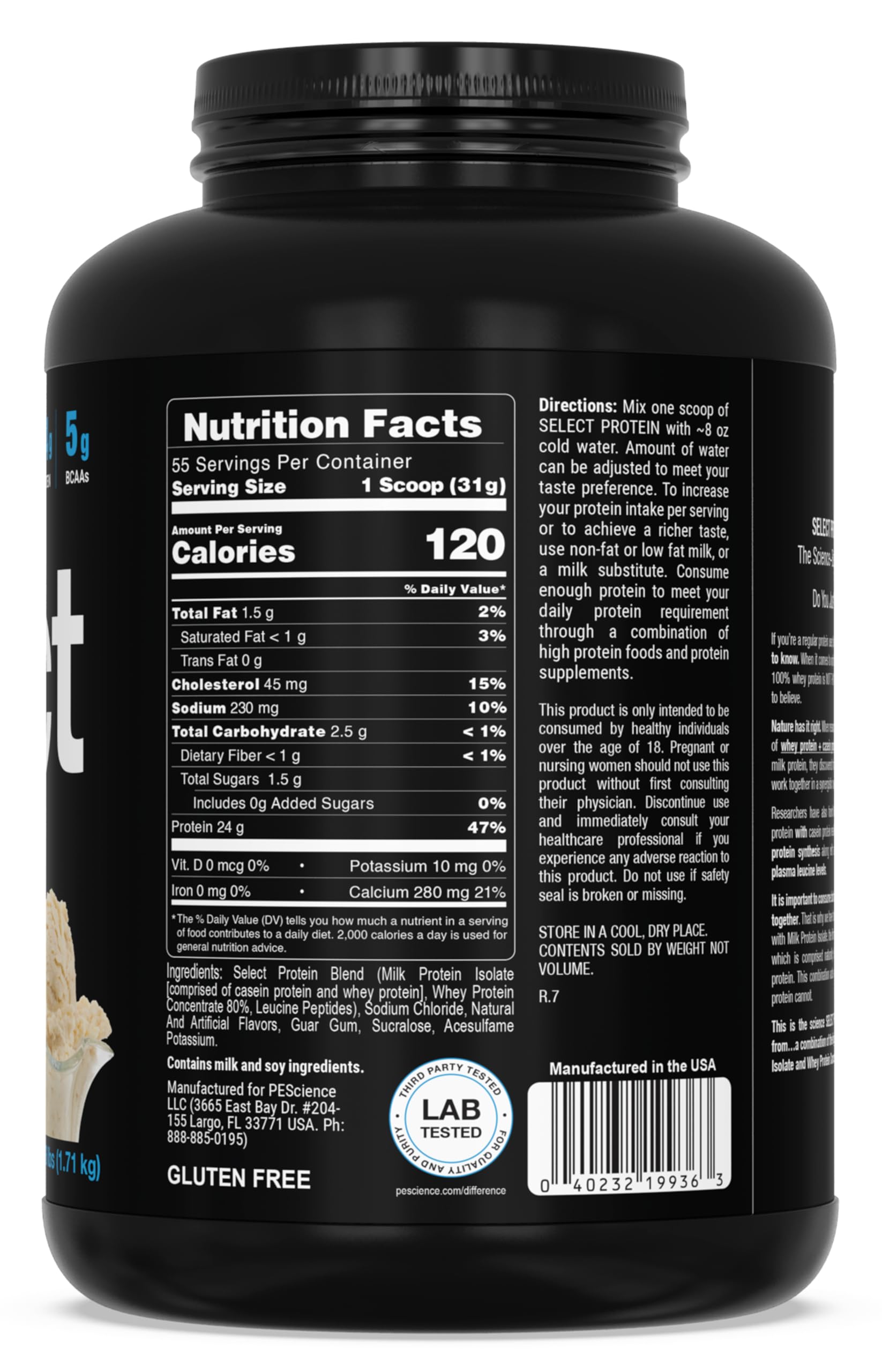 PEScience Select Protein utilisation post-entraînement, récupération facile