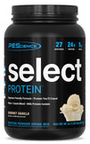 PEScience Select Protein Powder en bouteille, goût vanille gourmet, idéal pour shakes protéinés quotidiens.