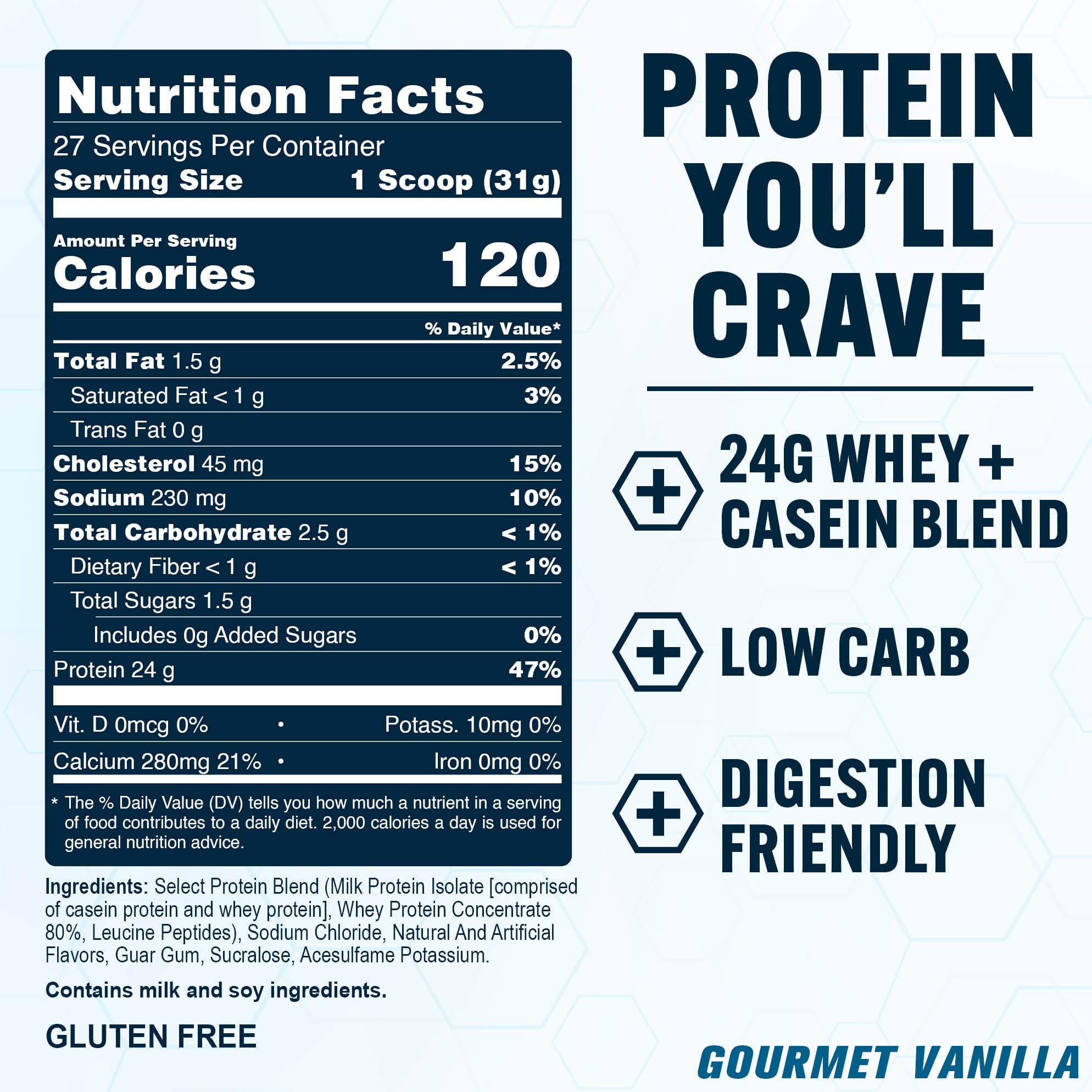 PEScience Select Protein Powder, mélange lait, saveur vanille plus riche.