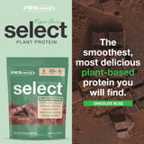 PEScience Select Vegan Protein Chocolate Bliss, association pois et riz brun pour un profil protéique équilibré.