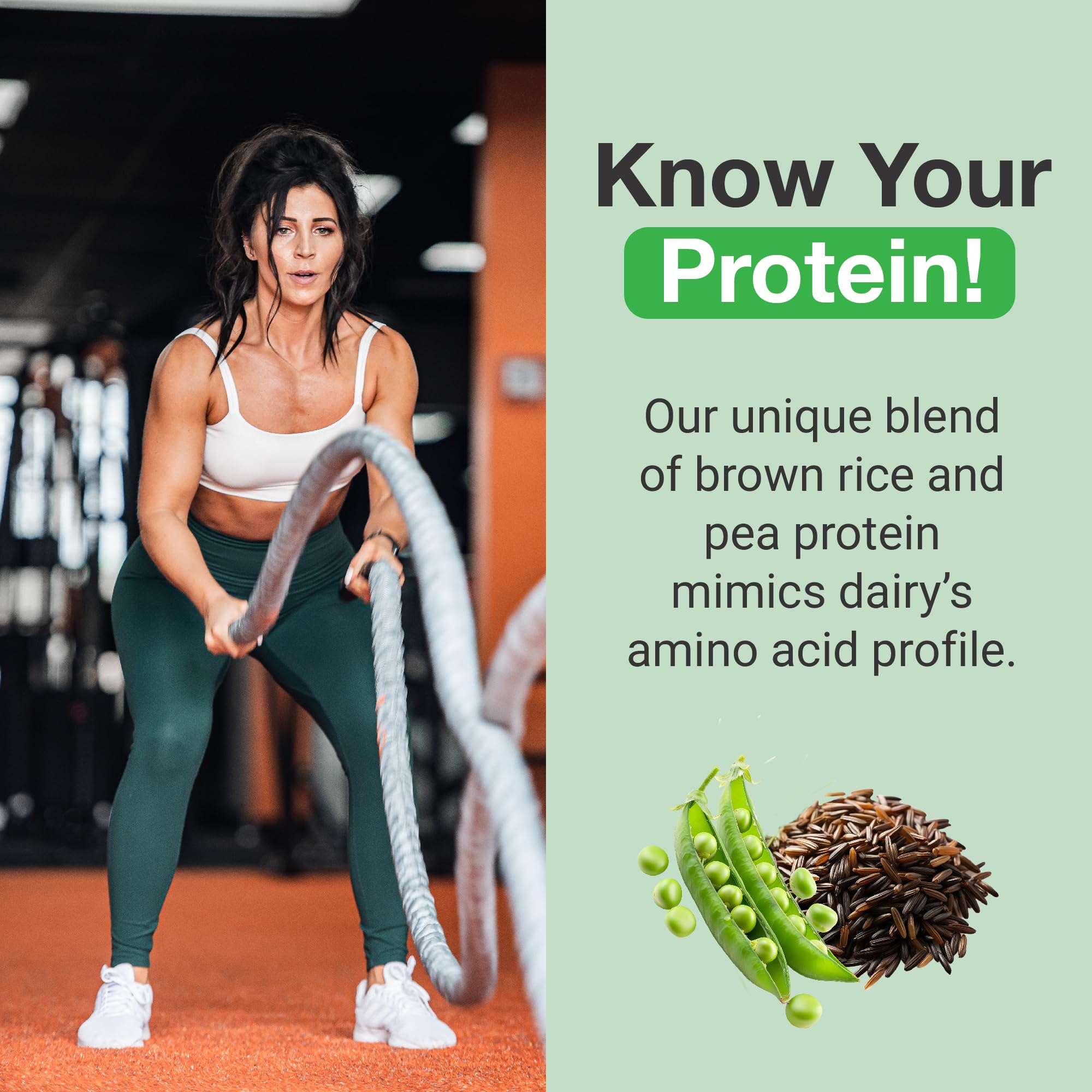 Étiquette sans lait sur le sachet PEScience Select Vegan Protein Powder.