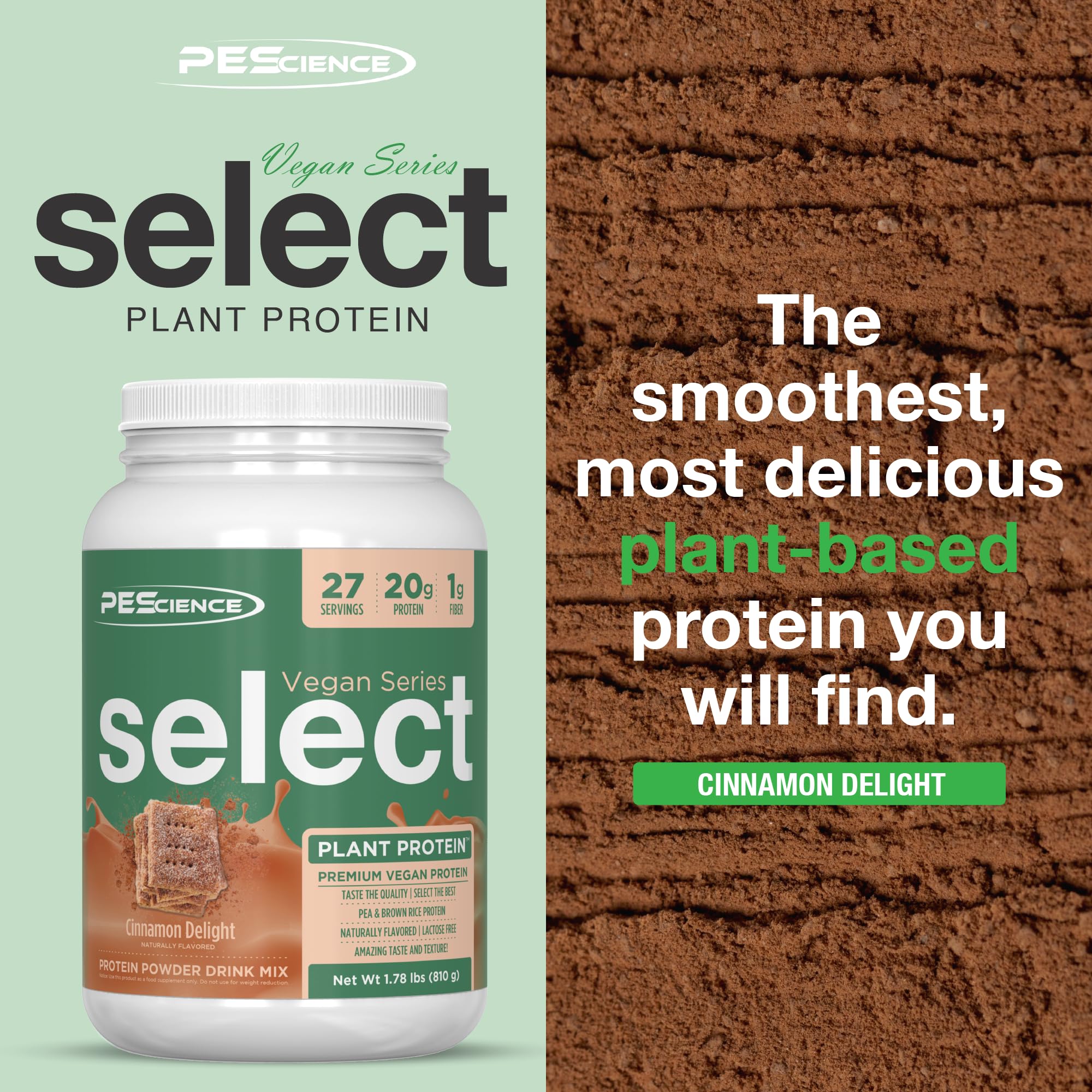 Shake PEScience Select Vegan Protein Powder dans le gobelet, texture lisse.