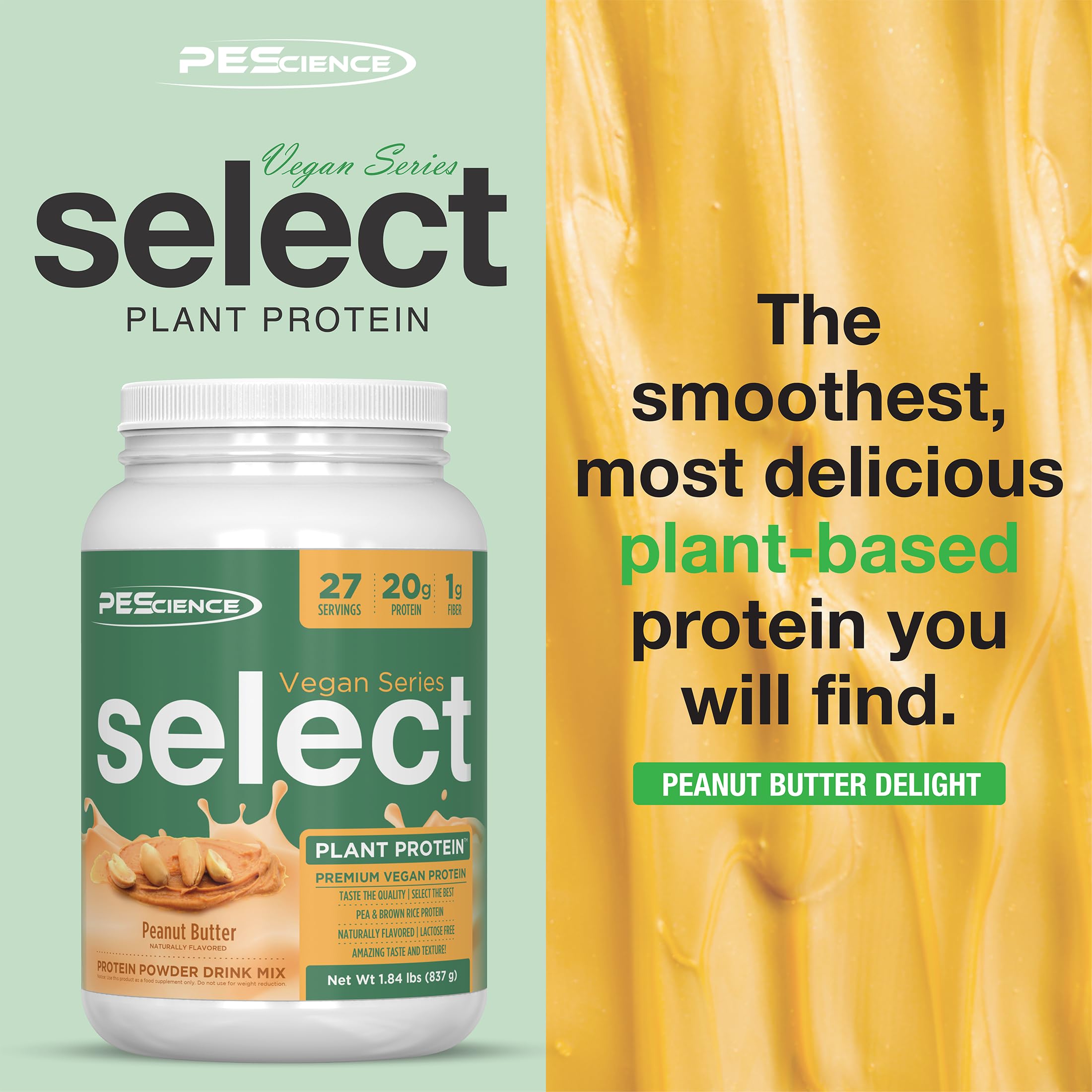 Mélange pois et riz brun PEScience Select Vegan, couleur naturelle et saveur riche.