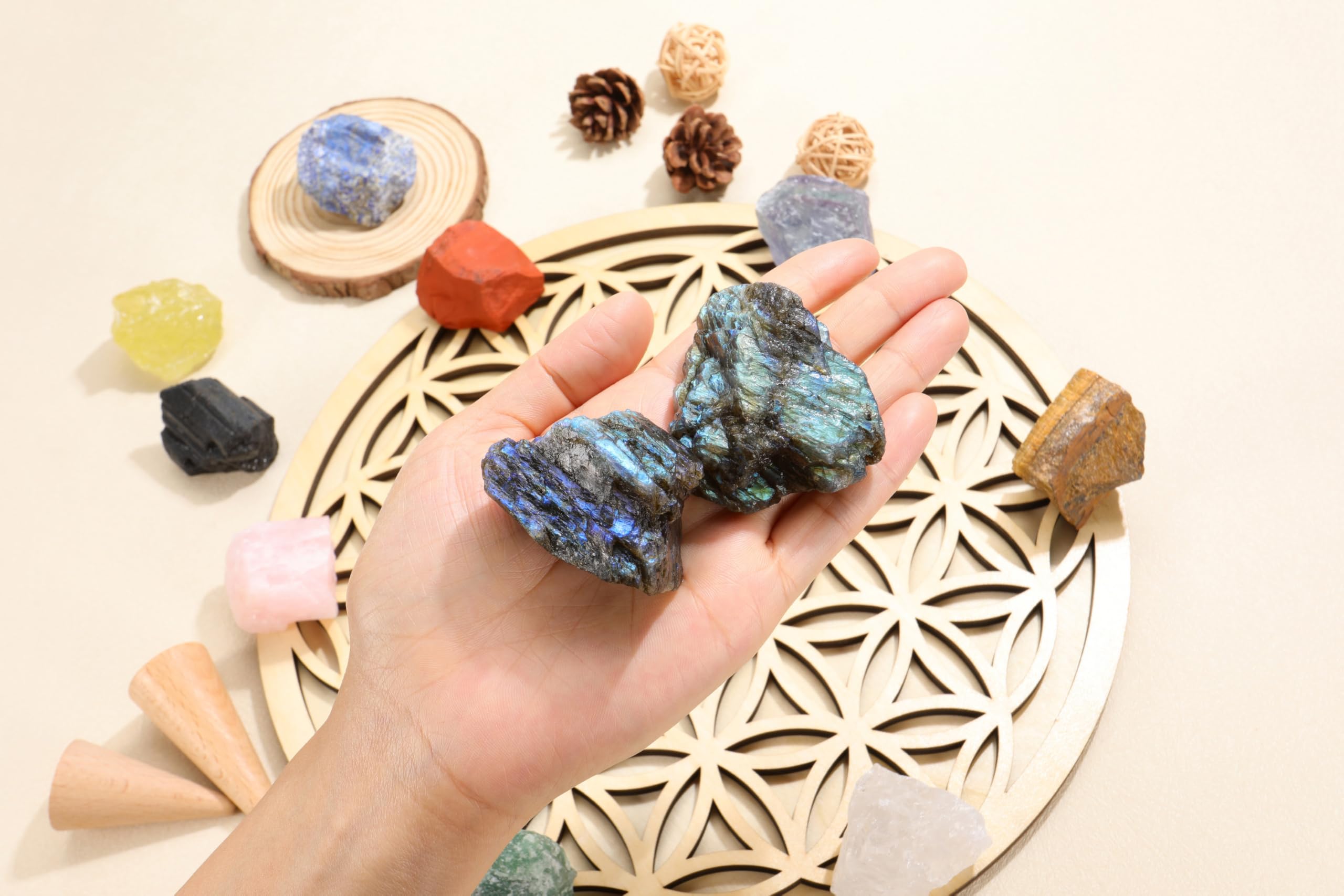 PESOENTH Labradorite decoration jardin et espace interieur.