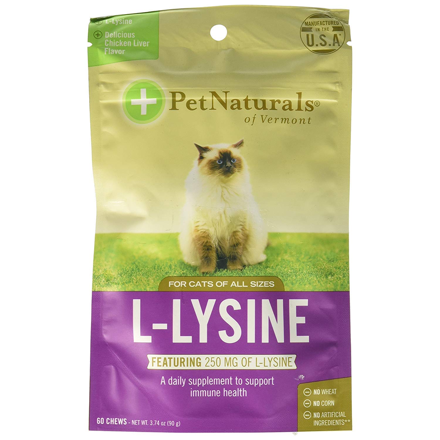 Pet Naturals L-Lysine pour chats, gommes faciles à mâcher, soutien pratique à la routine.