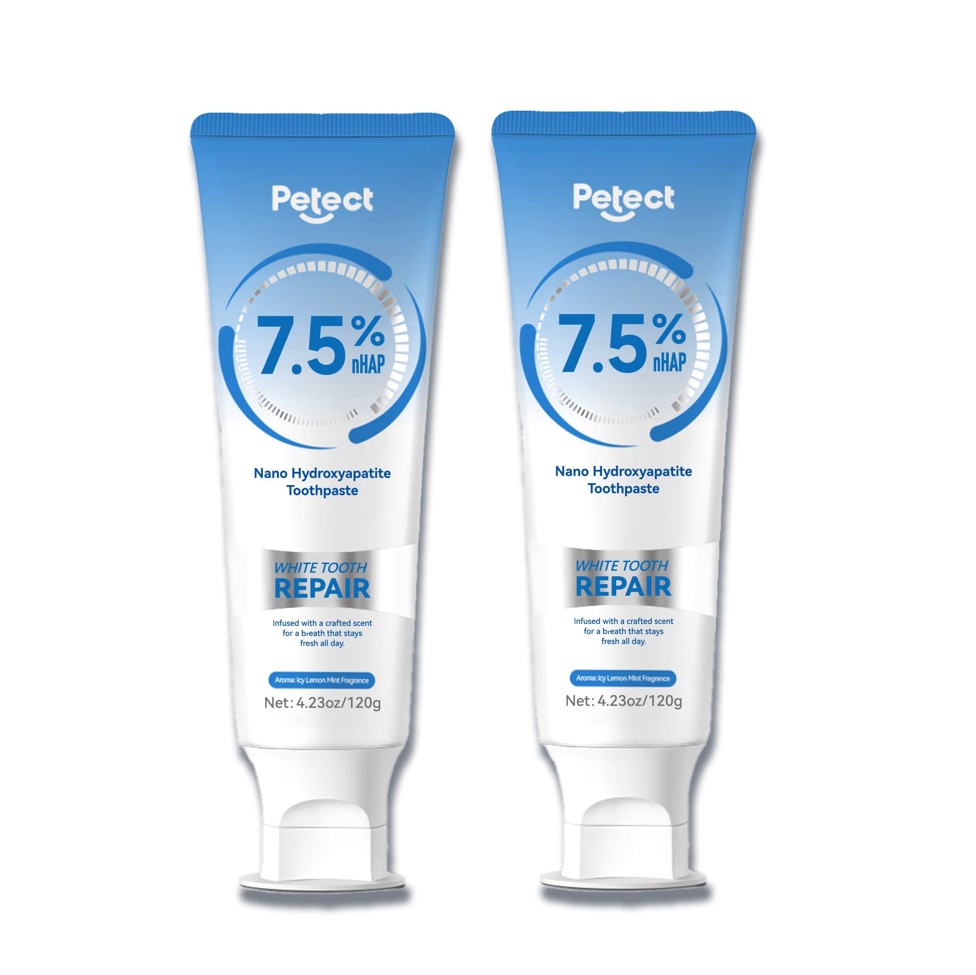Dentifrice PETECT Hydroxyapatite Icy Melon Mint, tube frais pour haleine durable