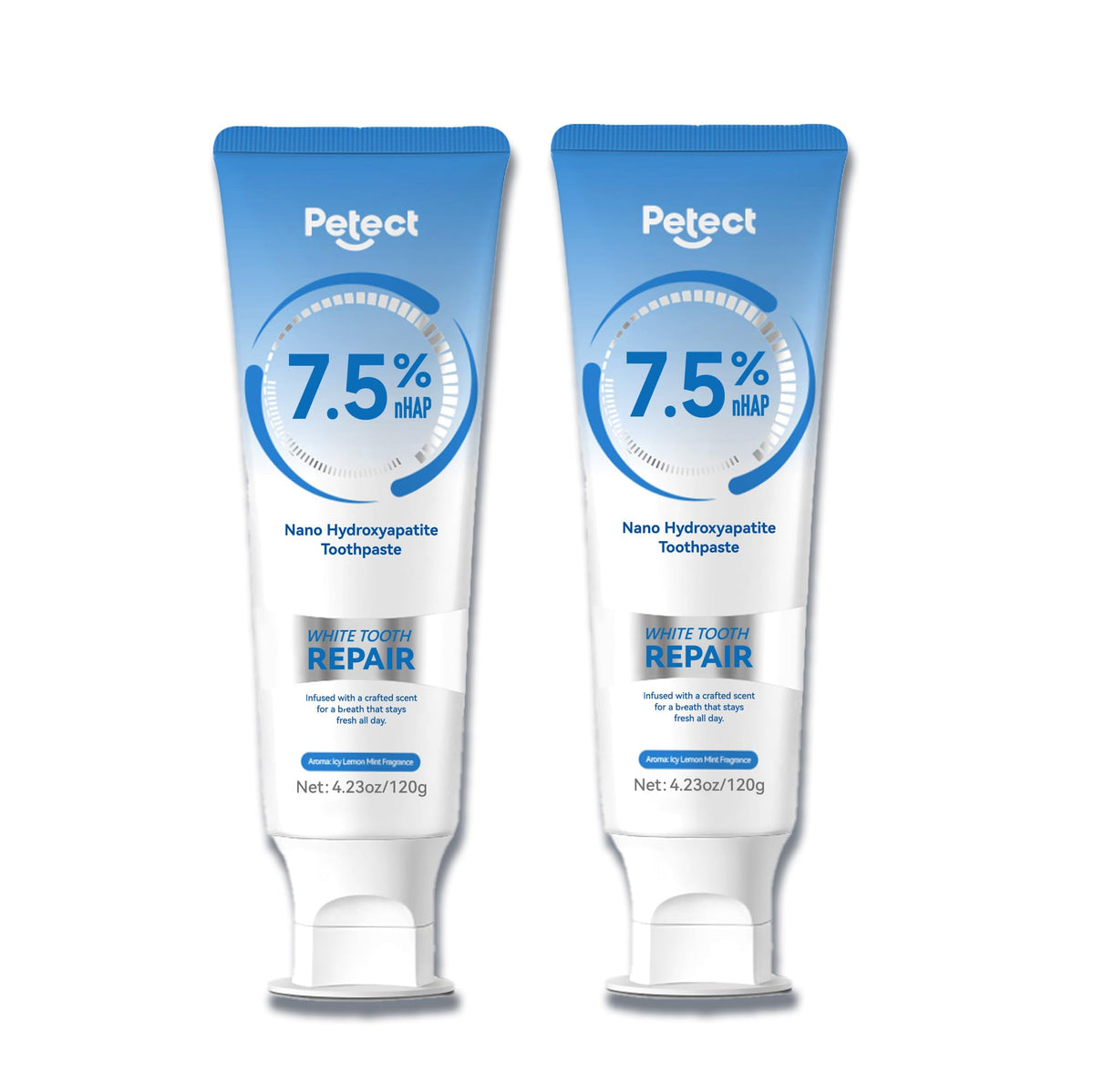 Dentifrice PETECT Hydroxyapatite Icy Melon Mint, tube frais pour haleine durable