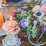 Bougie Peytanger, détail motif peonie, décor chic et raffiné pour votre salon.
