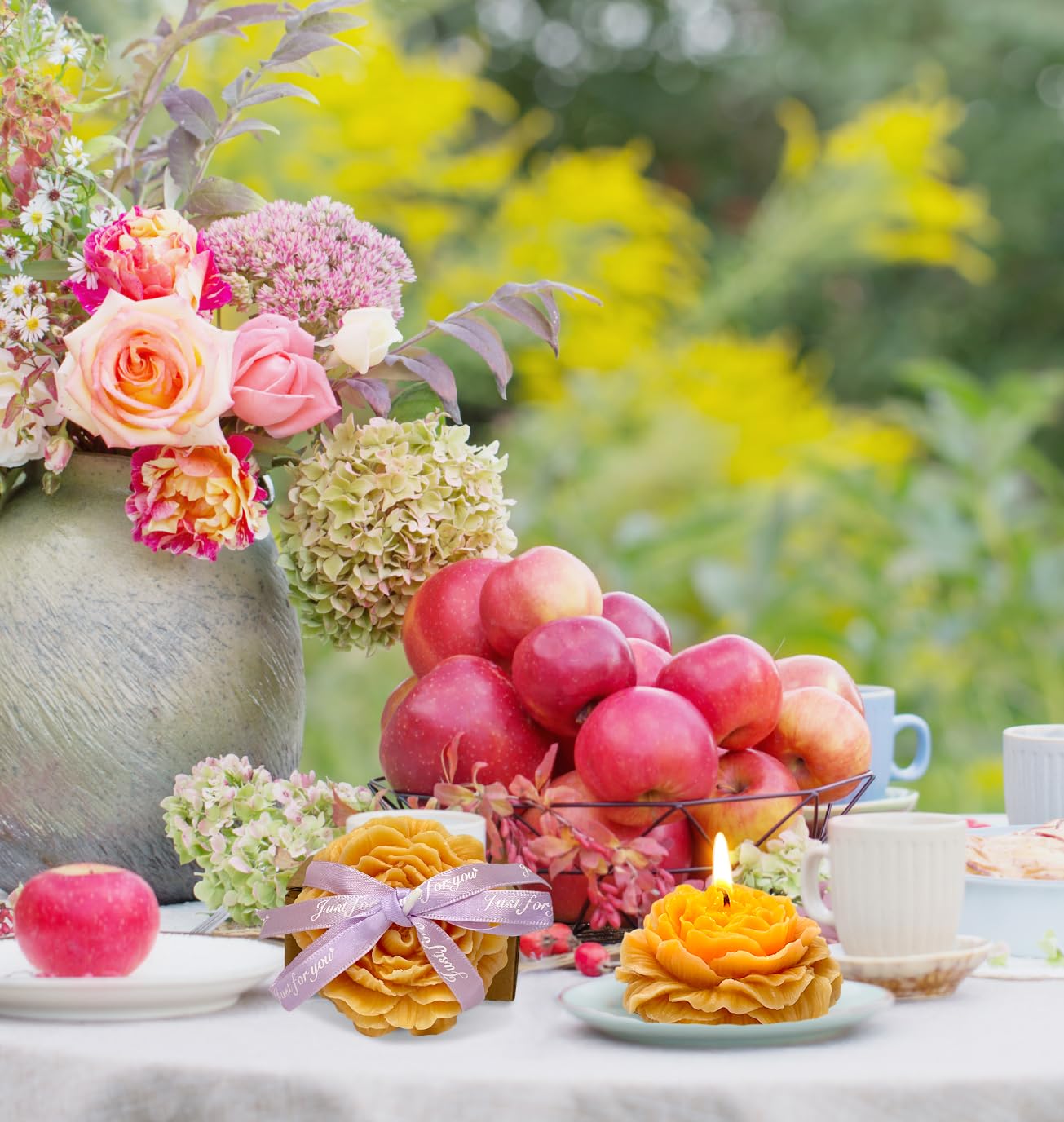 Bougie Peytanger Pivoine Orange Détails des pétales pour une ambiance chic.