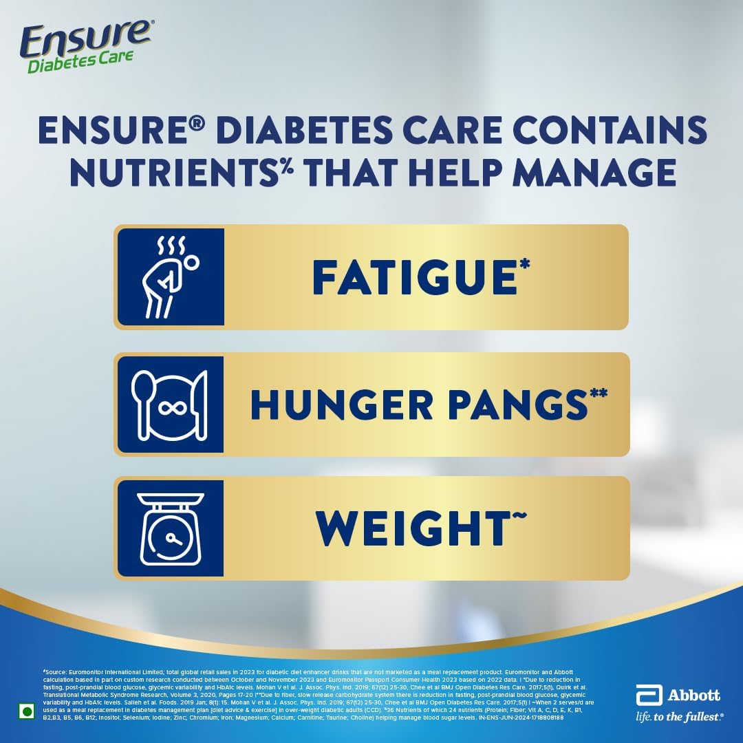PGM DISTRIBUTORS Ensure Diabetes Care : mélange chocolat avec eau ou lait pour une boisson équilibrée.
